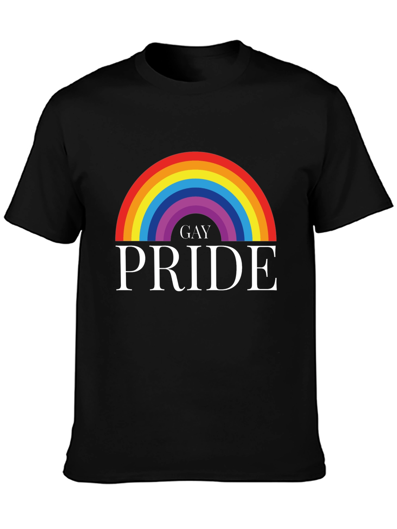 Gay Pride Rainbow Graphic Tee - Black