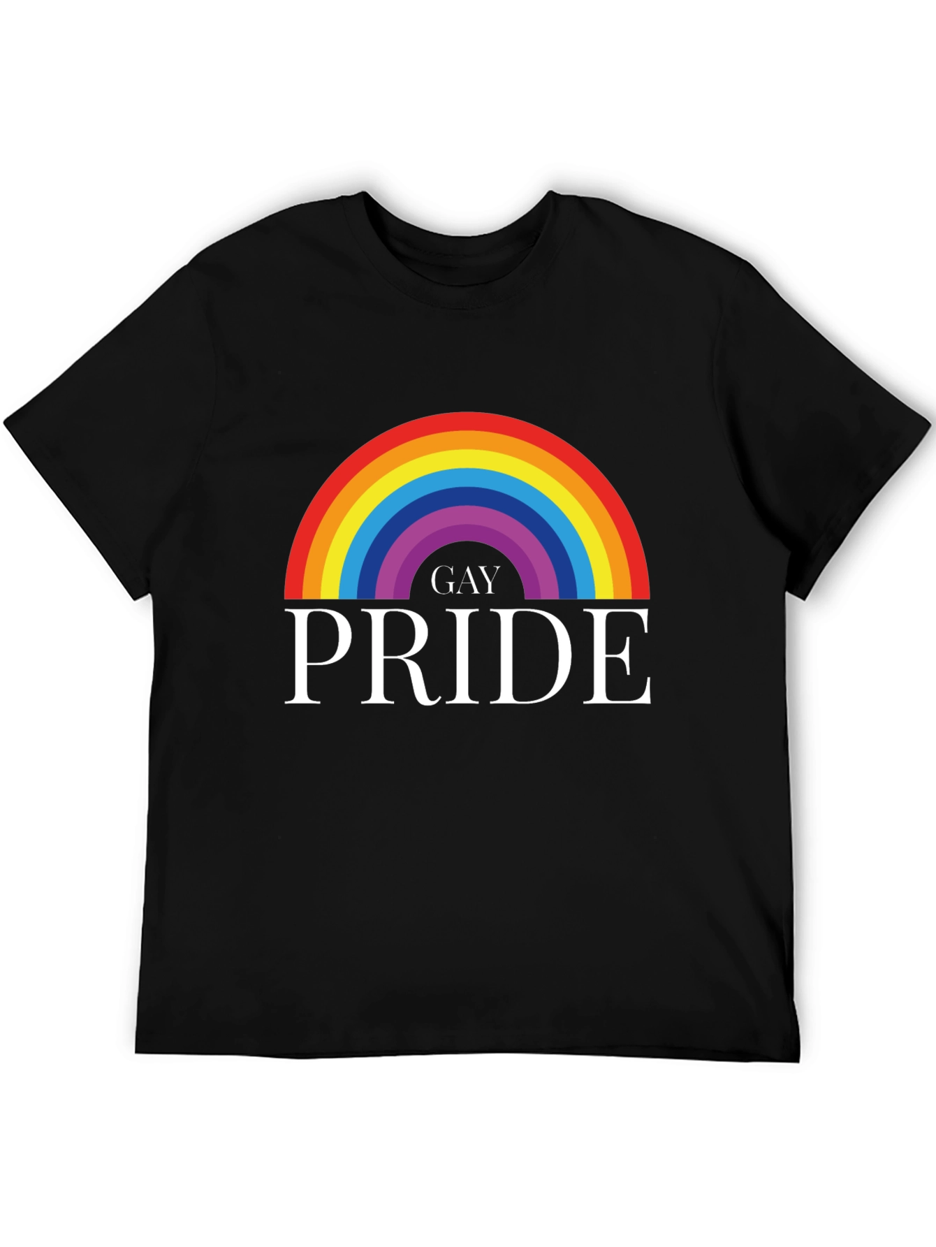 Gay Pride Rainbow Graphic Tee - Black