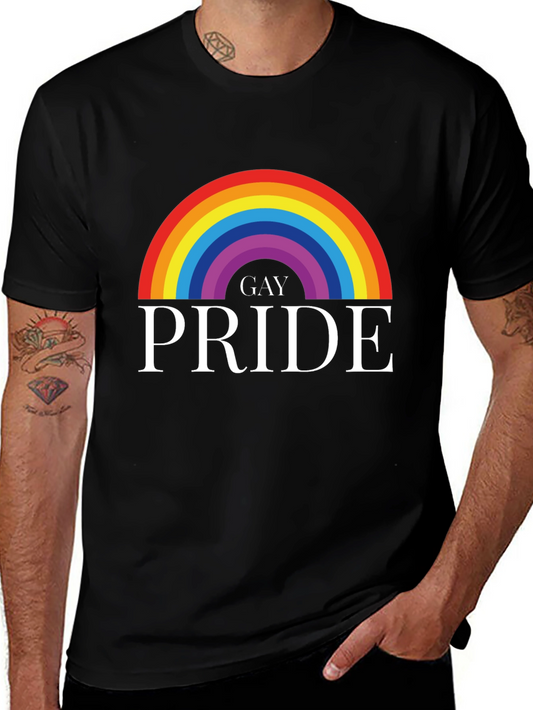 Gay Pride Rainbow Graphic Tee - Black