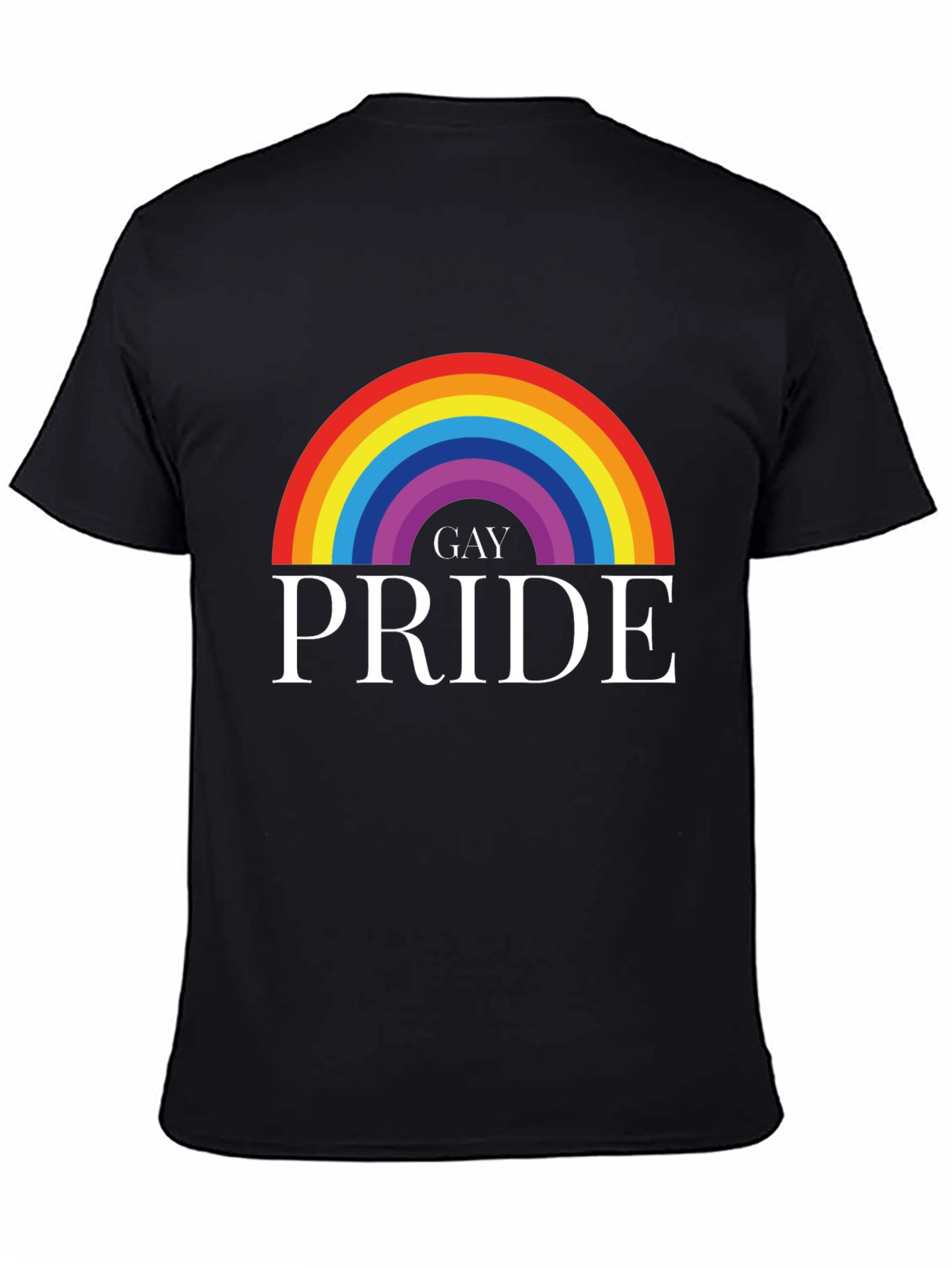 Gay Pride Rainbow Graphic Tee - Black