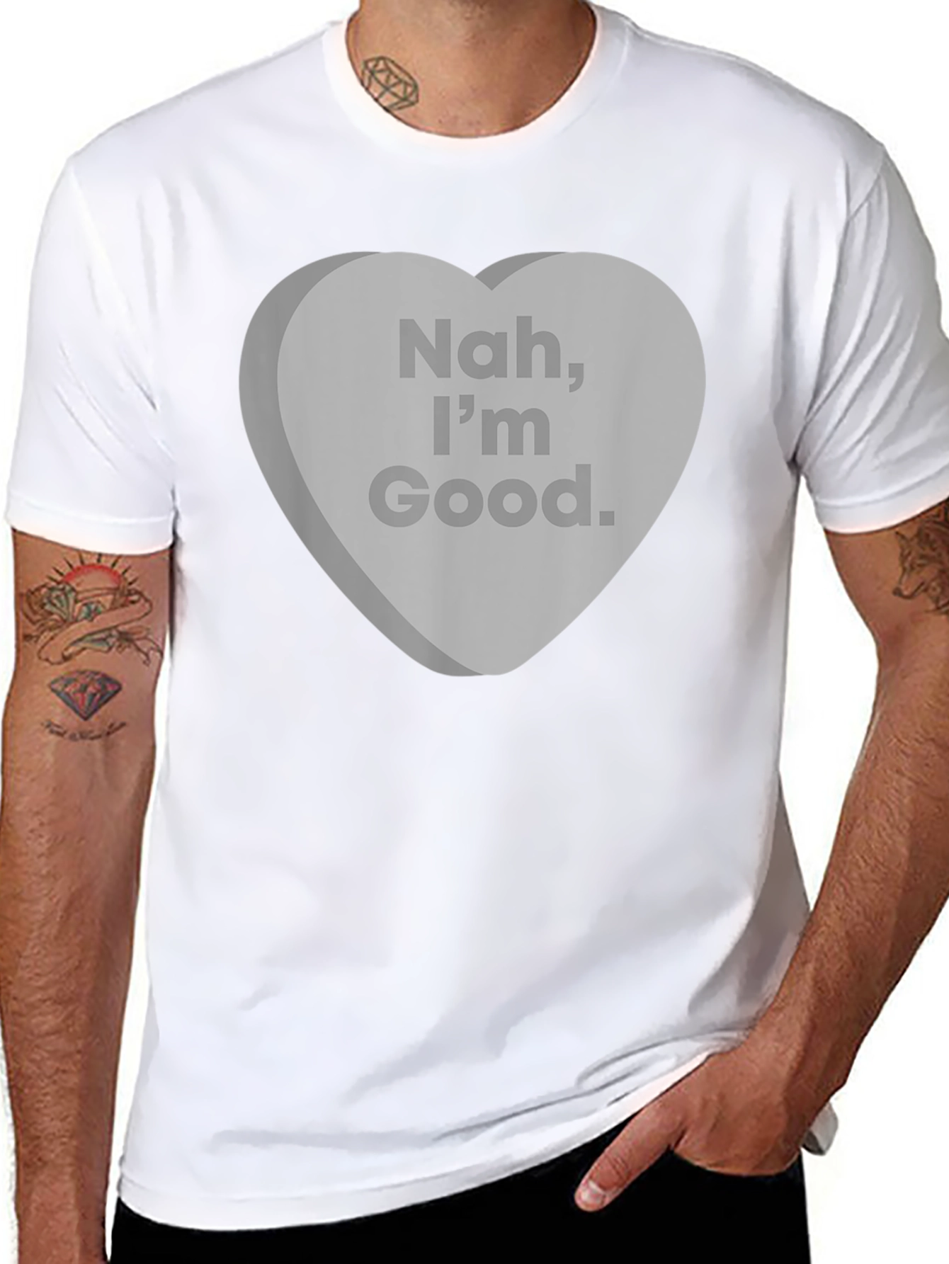 Nah Im Good T-Shirt Funny Candy Heart Graphic Tee