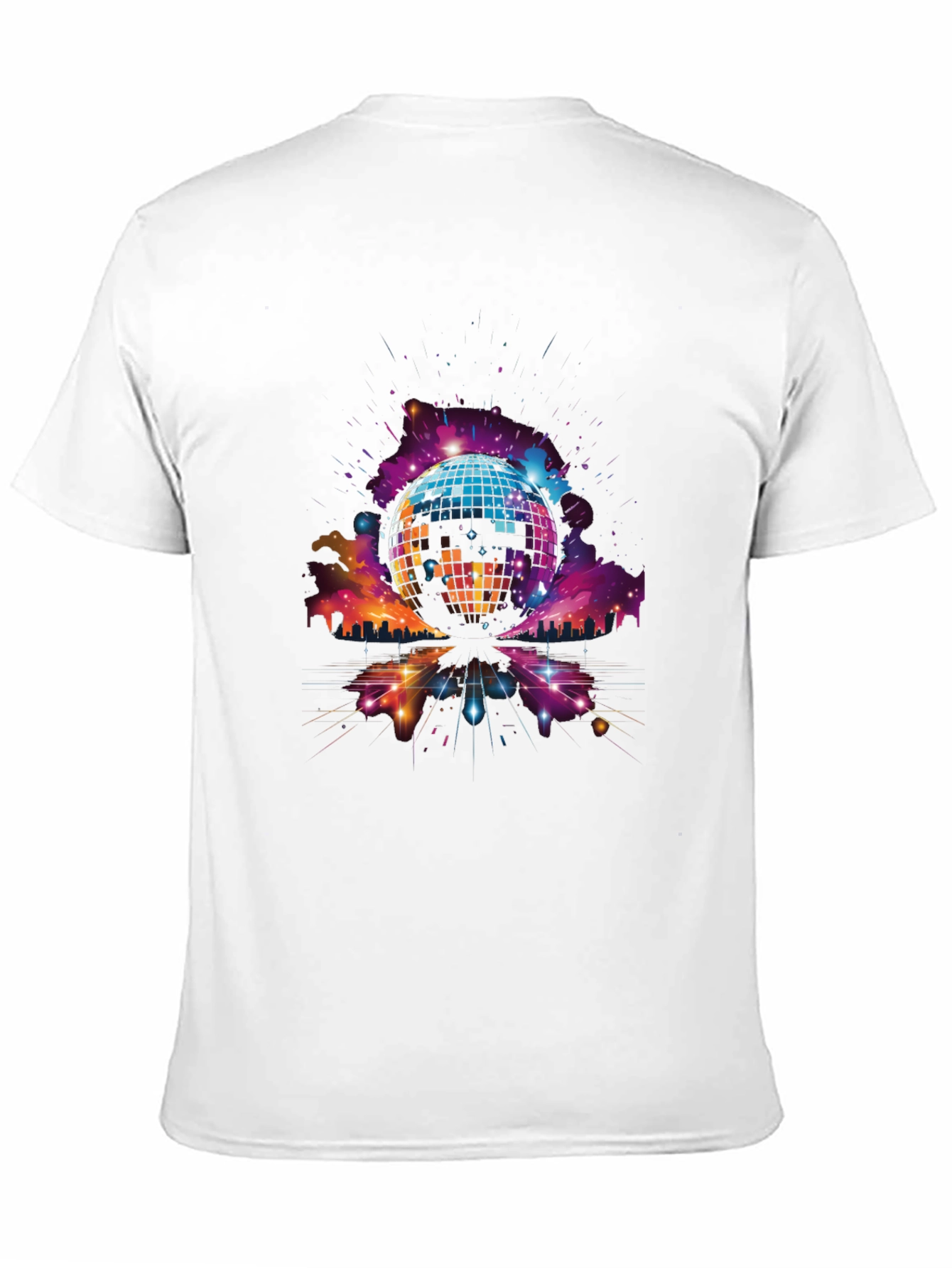 Retro Disco Ball Cityscape Graphic Tee