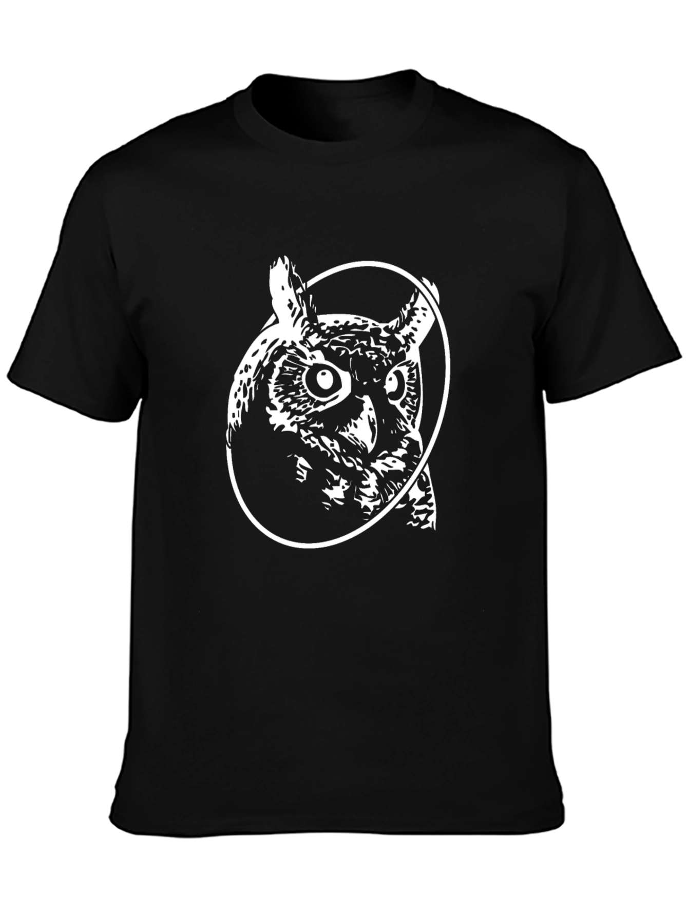 Owl Graphic Black T-Shirt - Stylish Mens Tee