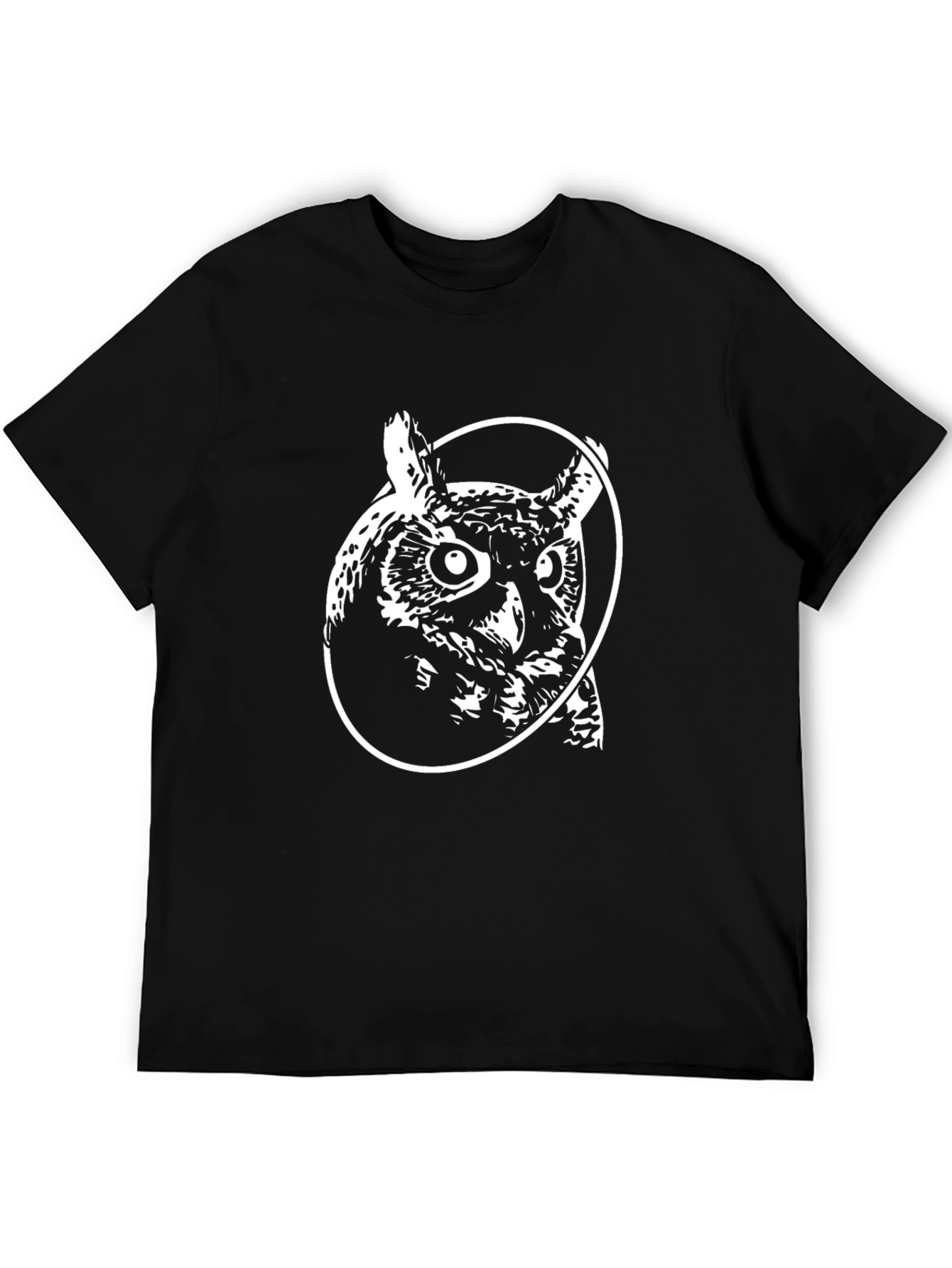 Owl Graphic Black T-Shirt - Stylish Mens Tee