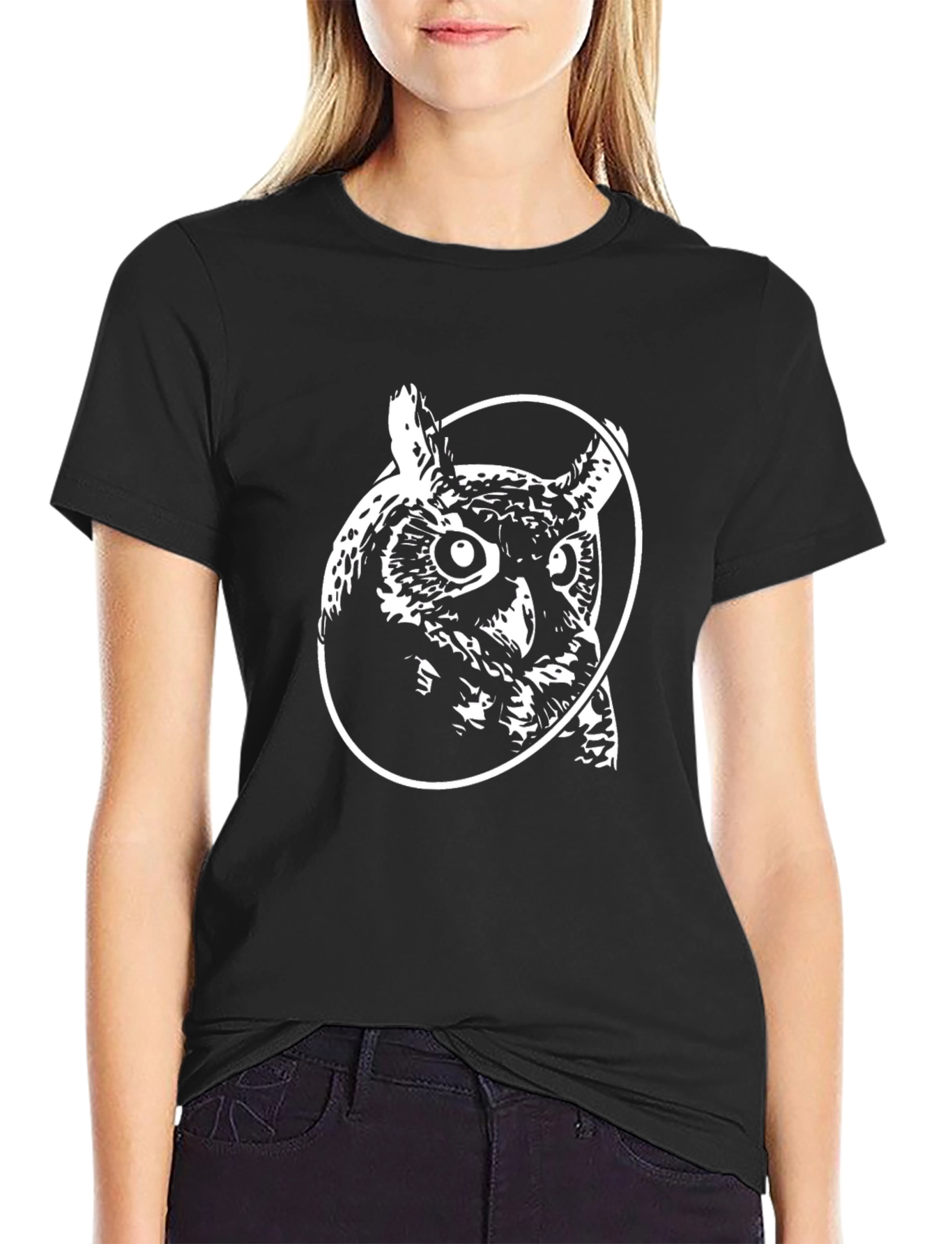 Owl Graphic Black T-Shirt - Stylish Mens Tee
