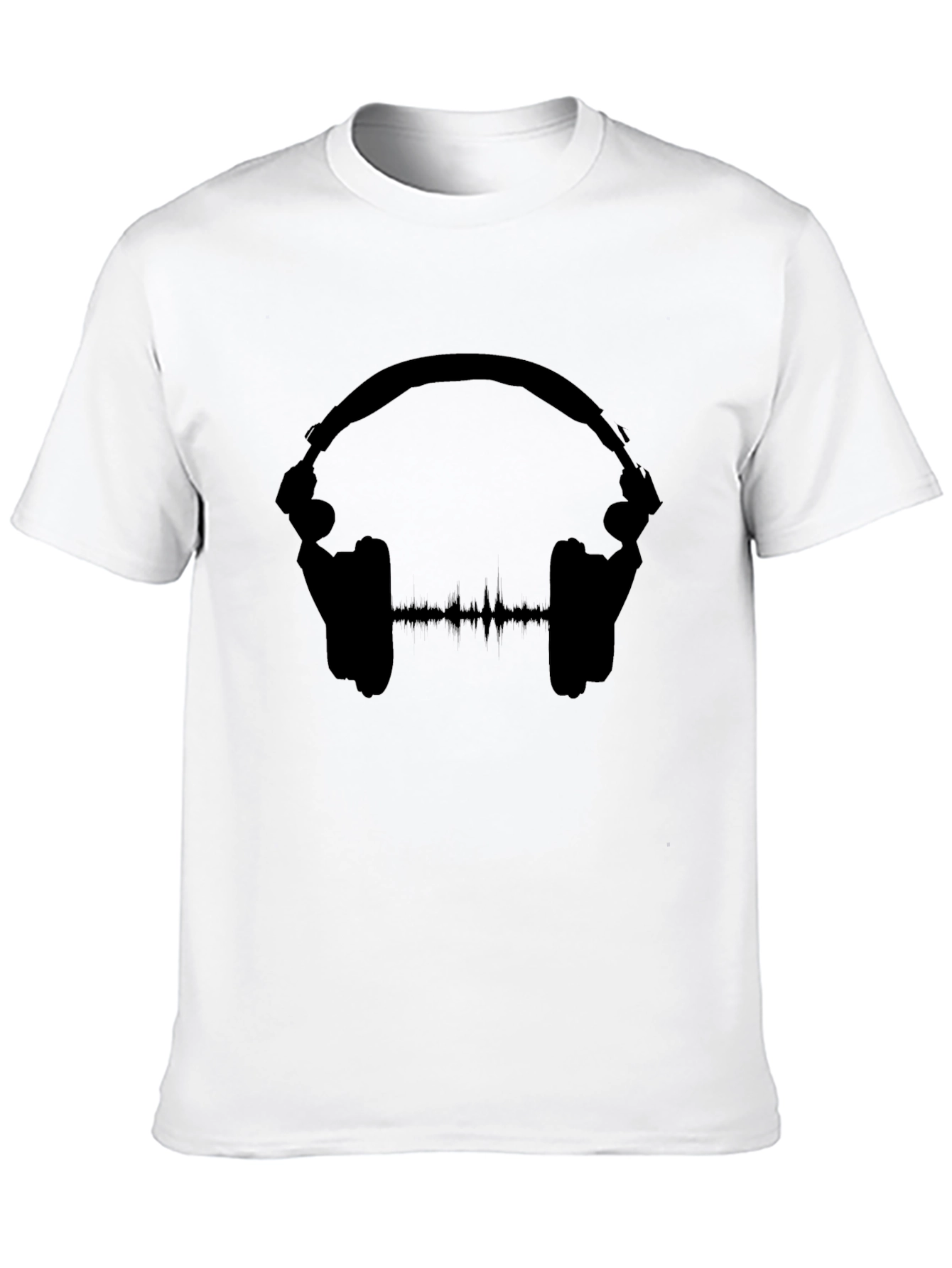 Headphones Graphic Black T-Shirt