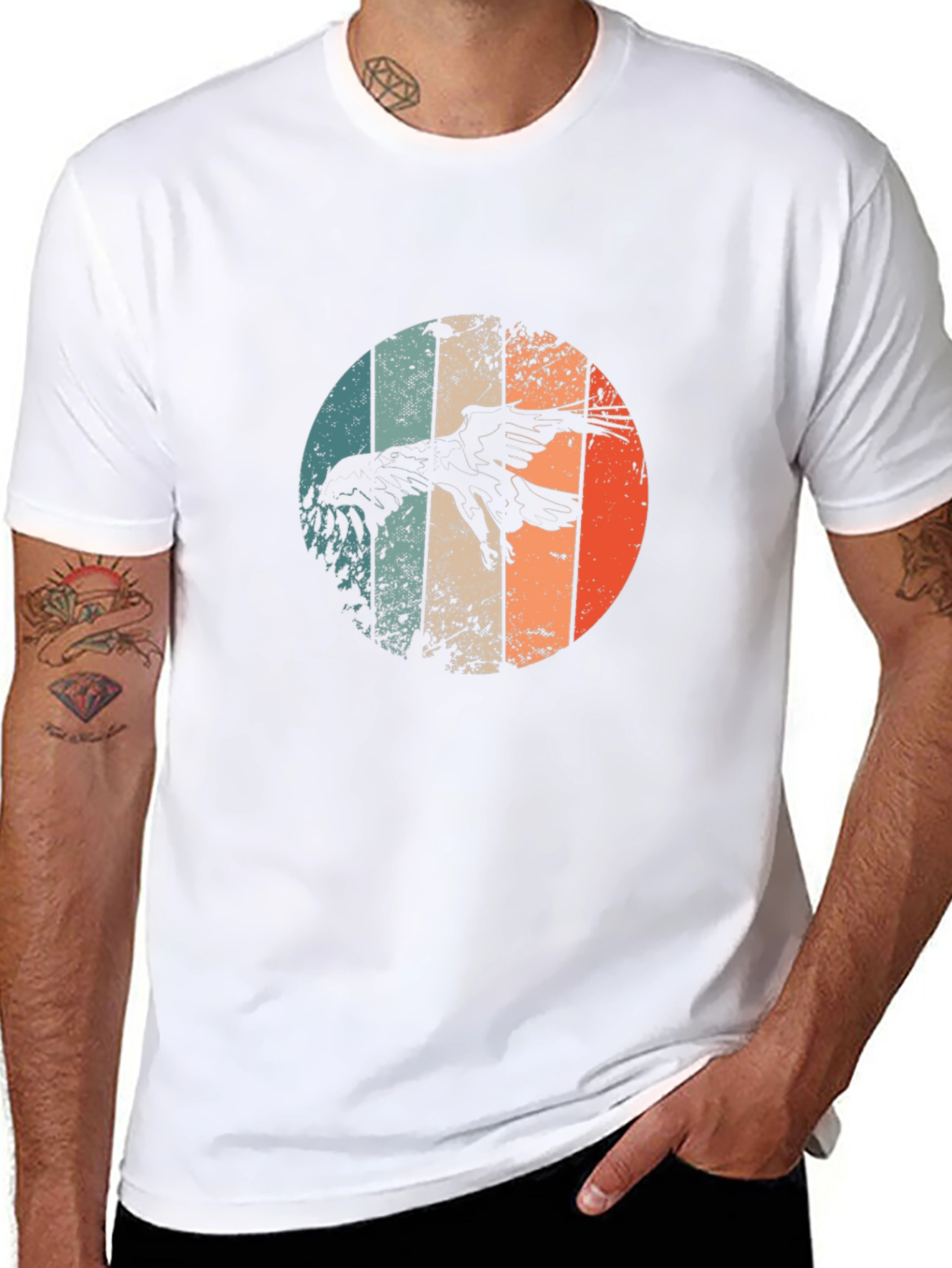 Retro Eagle Graphic Tee - Black