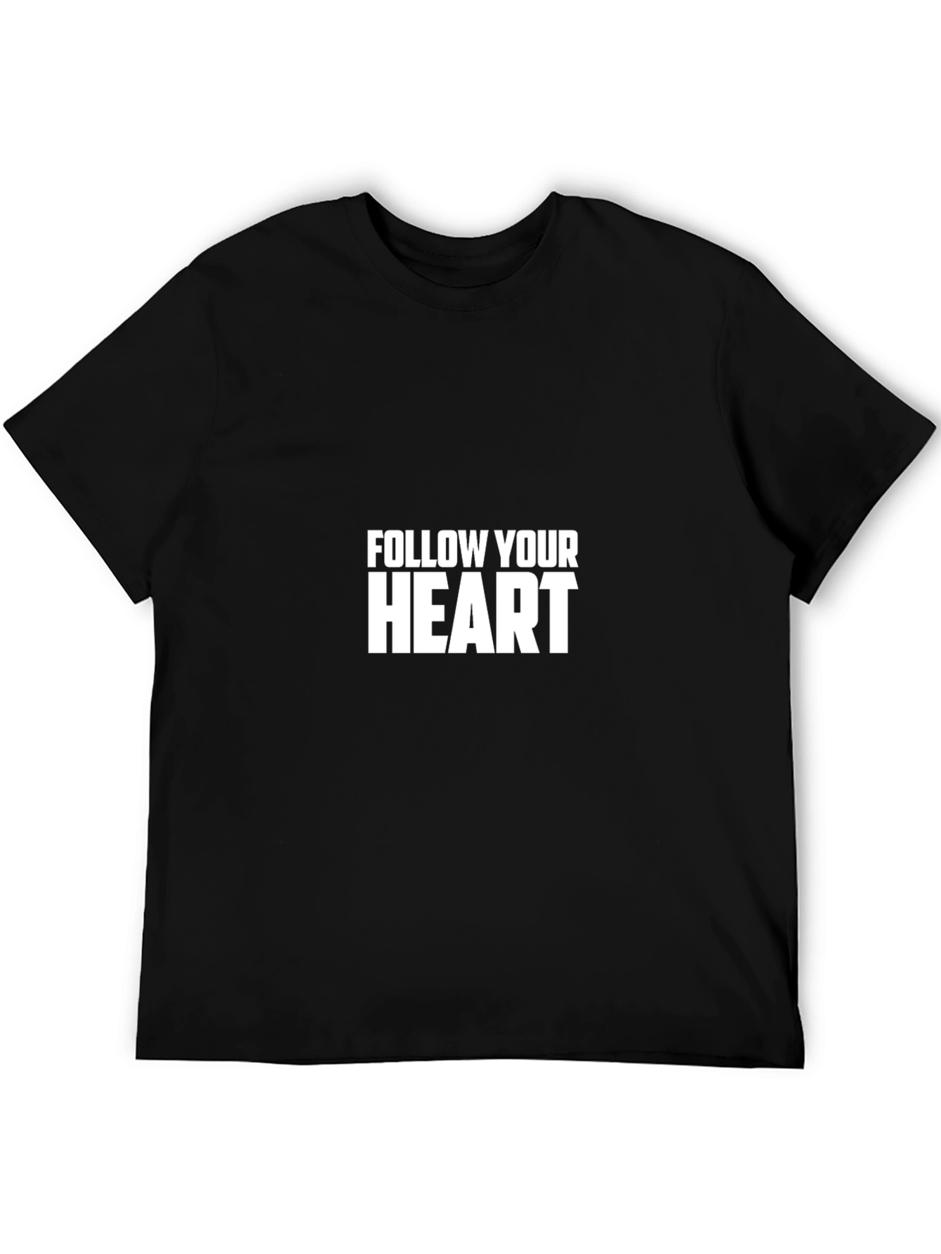 Follow Your Heart Graphic T-Shirt - Black Cotton Tee