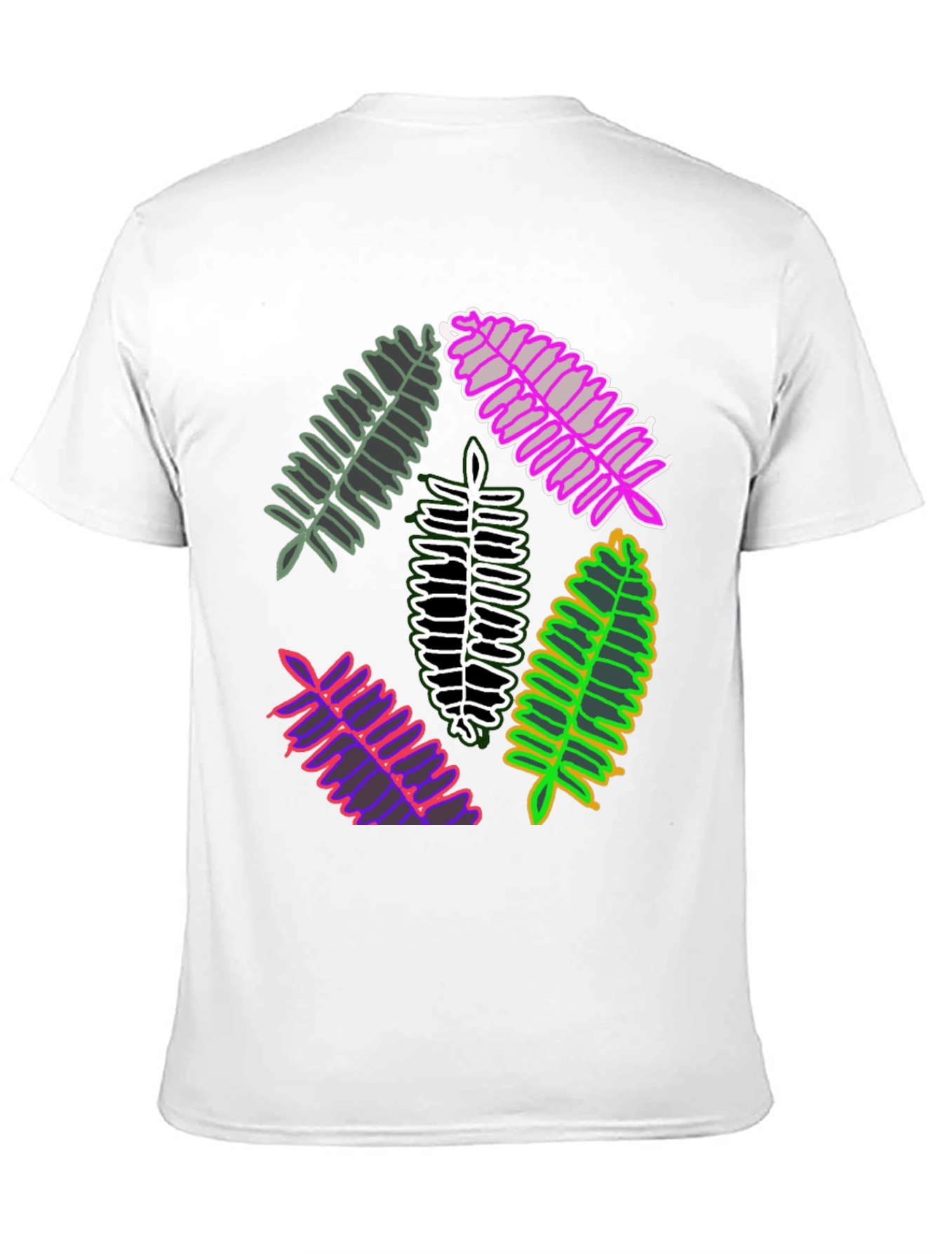 Leaf Design Tee - Unique Botanical Print