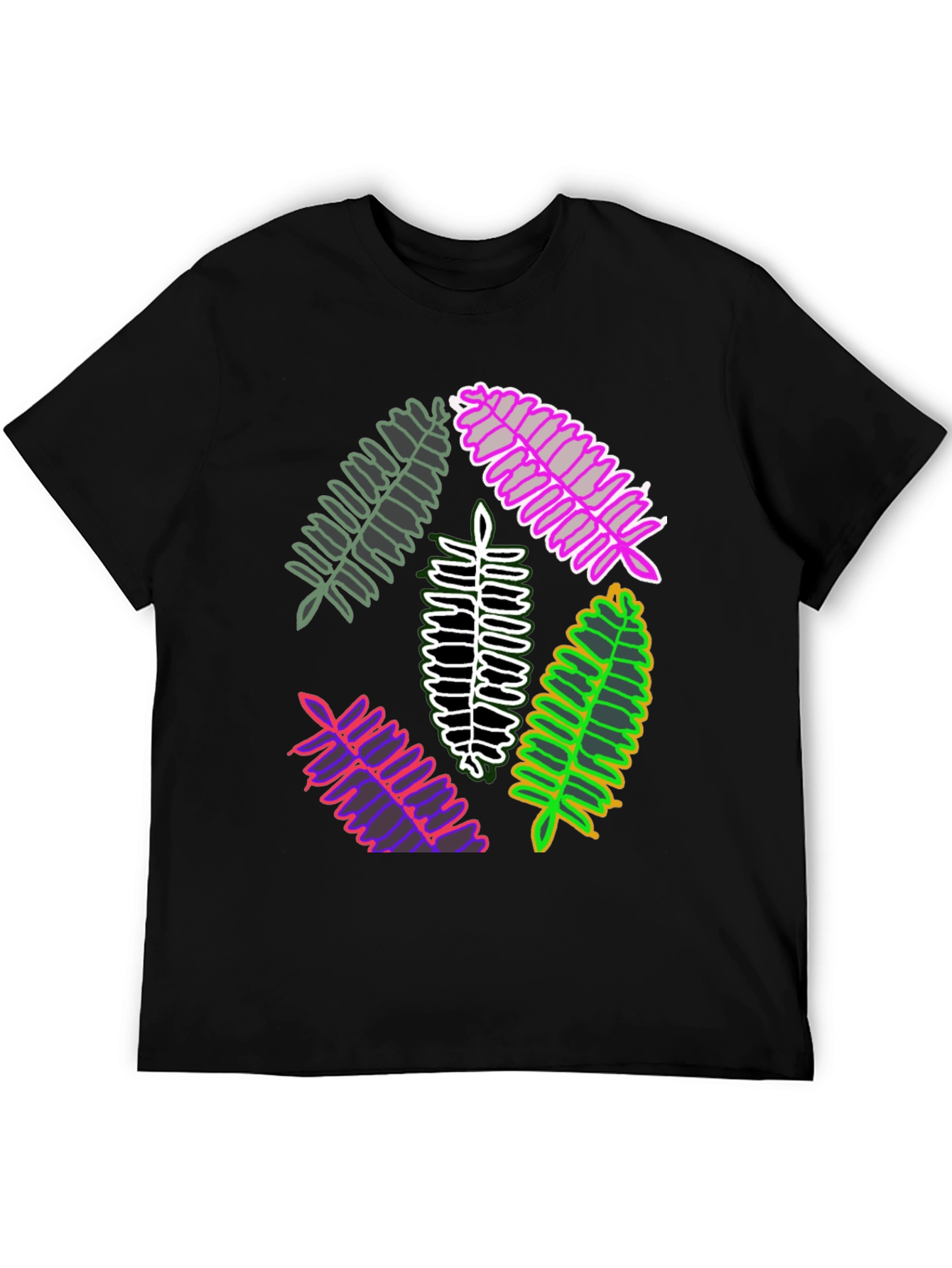 Leaf Design Tee - Unique Botanical Print