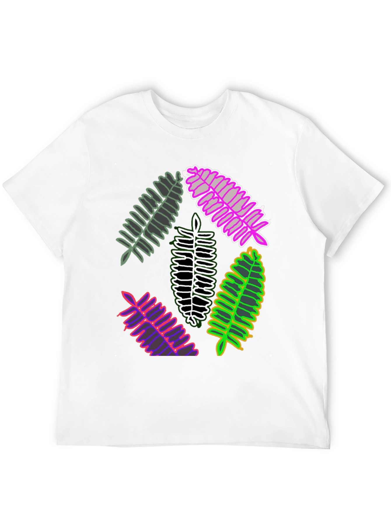 Leaf Design Tee - Unique Botanical Print