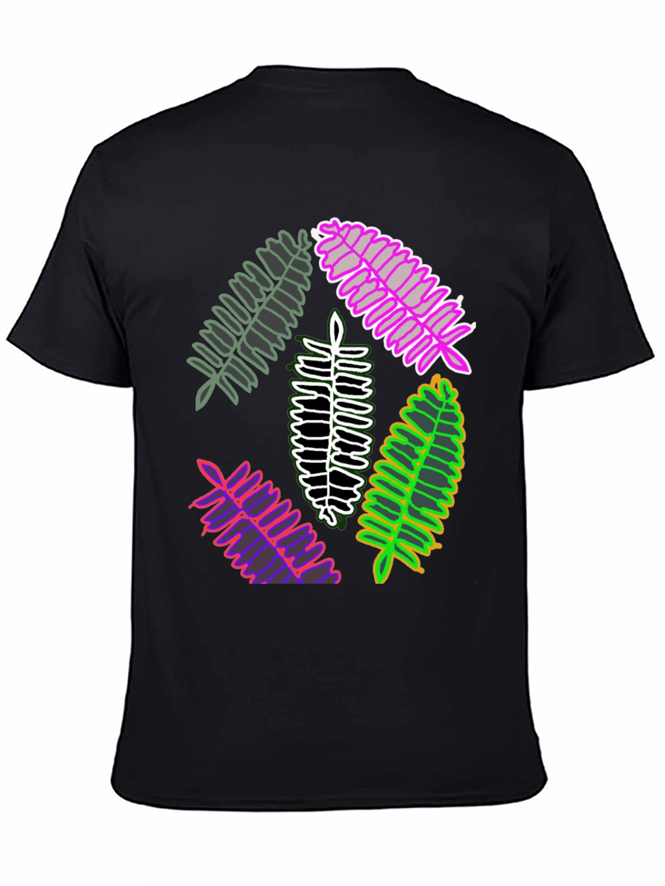 Leaf Design Tee - Unique Botanical Print