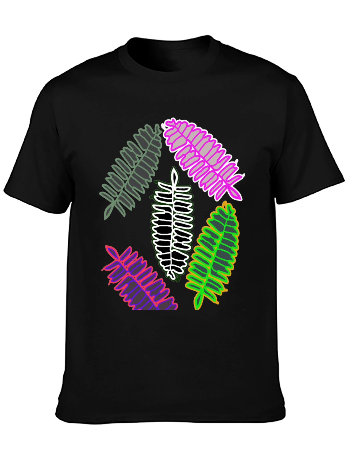 Leaf Design Tee - Unique Botanical Print