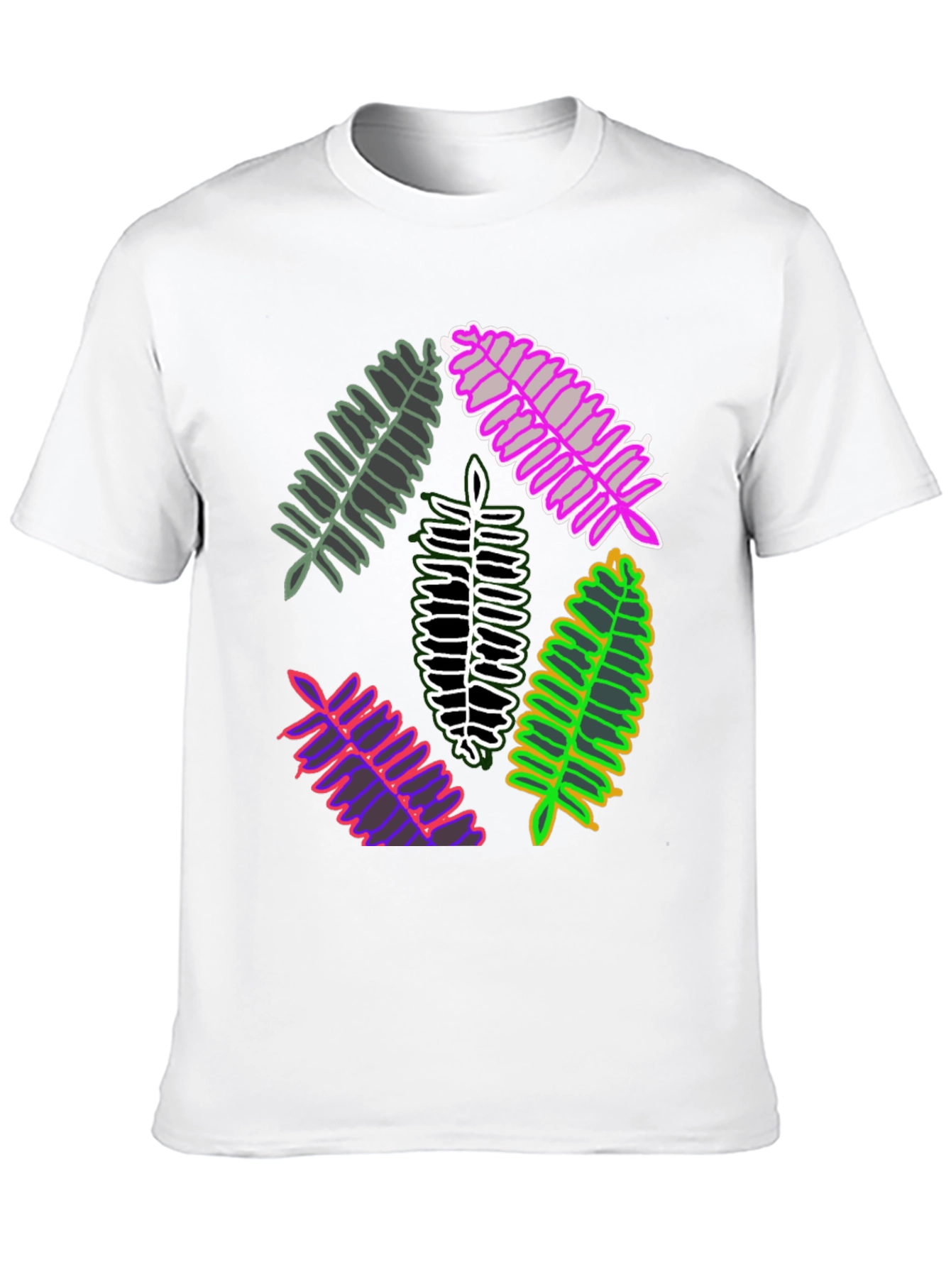 Leaf Design Tee - Unique Botanical Print