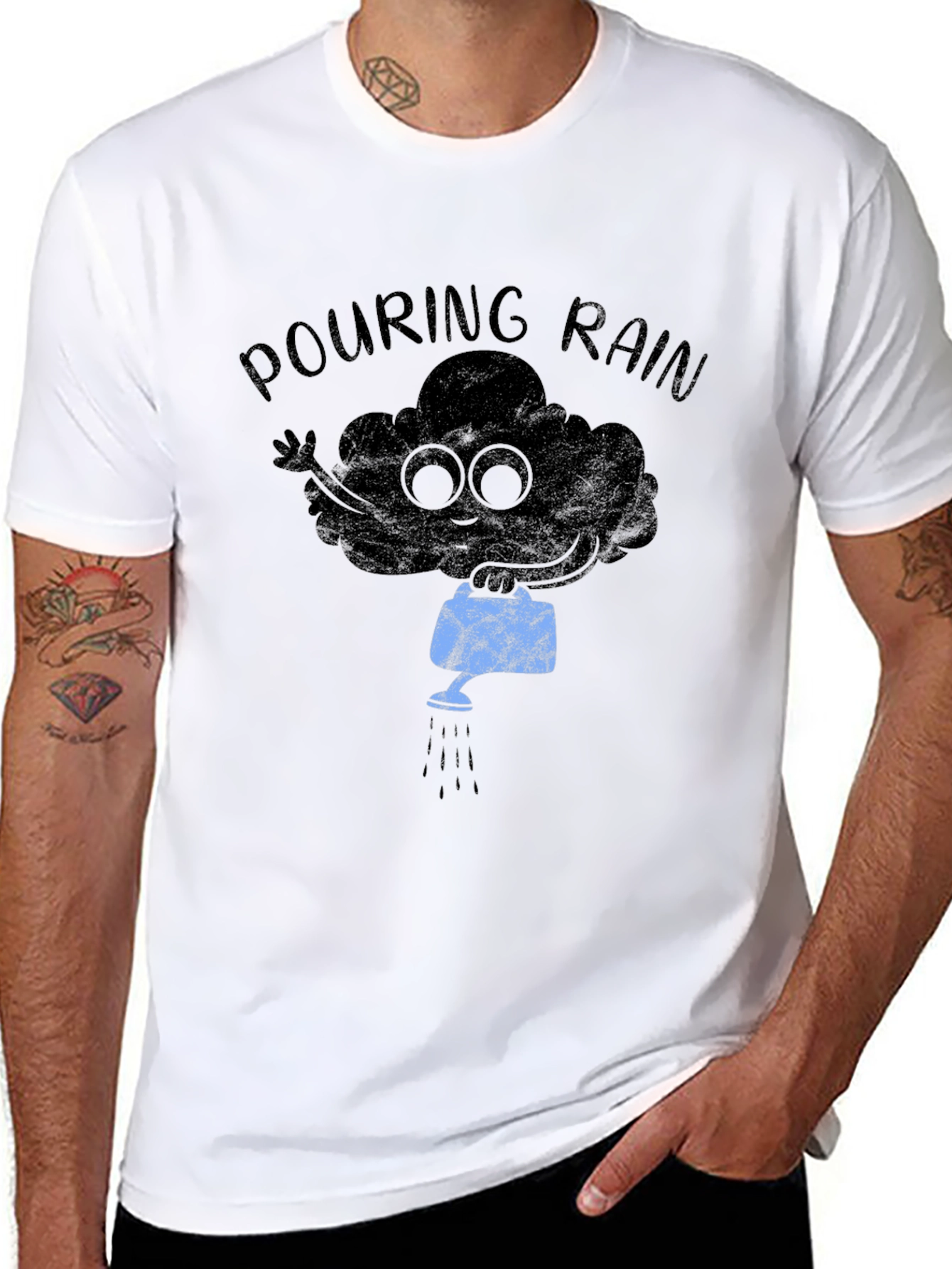 Pouring Rain Graphic Tee - Weather Humor