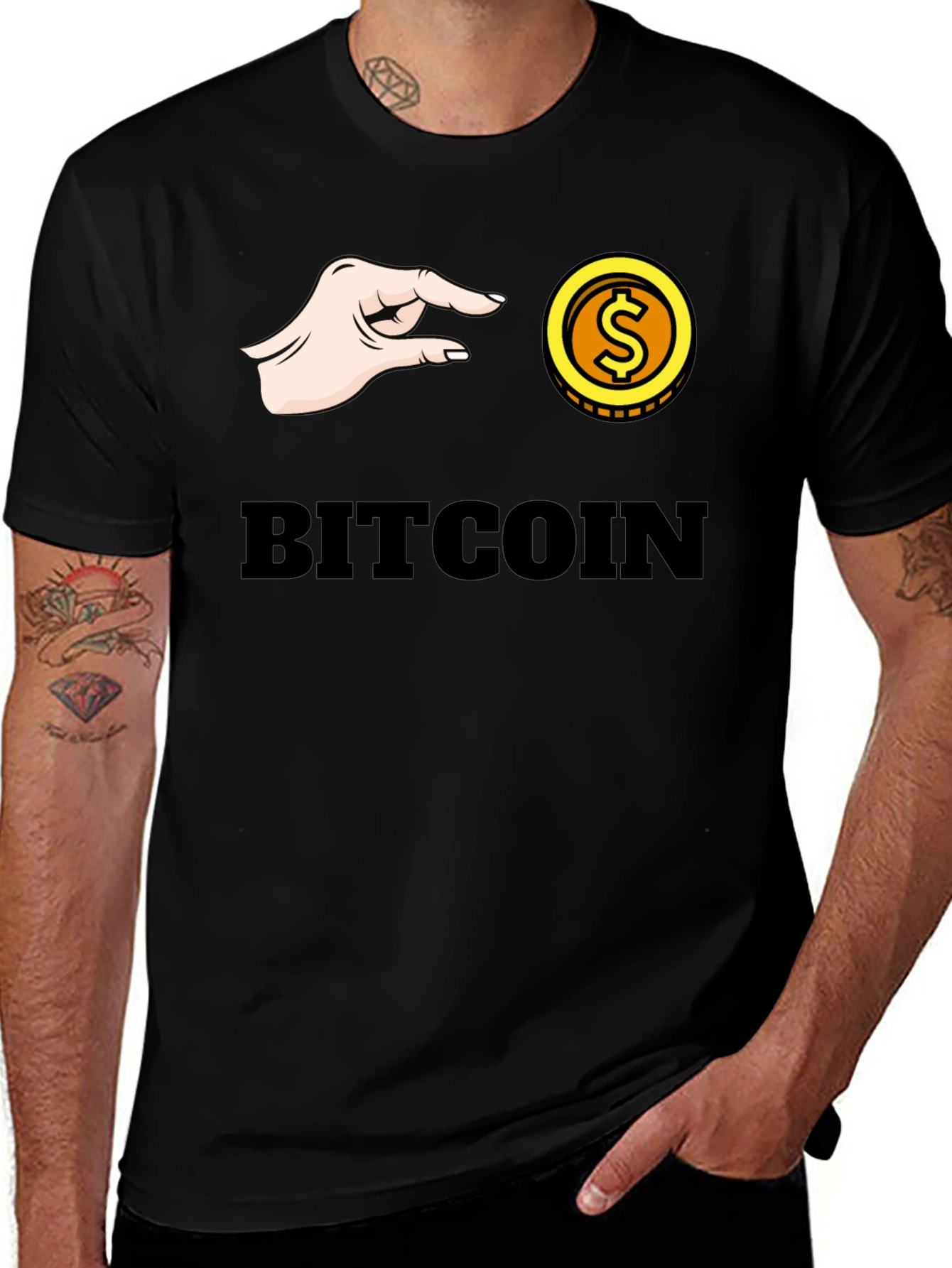 Bitcoin Pinch T-Shirt - Crypto Graphic Tee