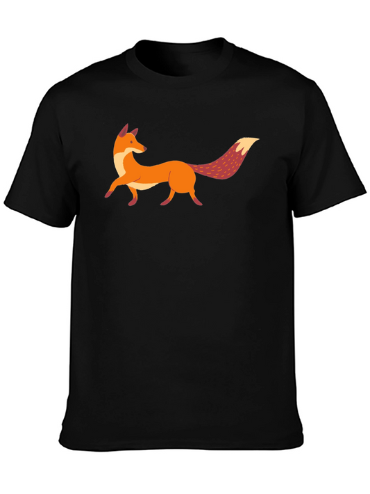 Fox Graphic Print Black T-Shirt