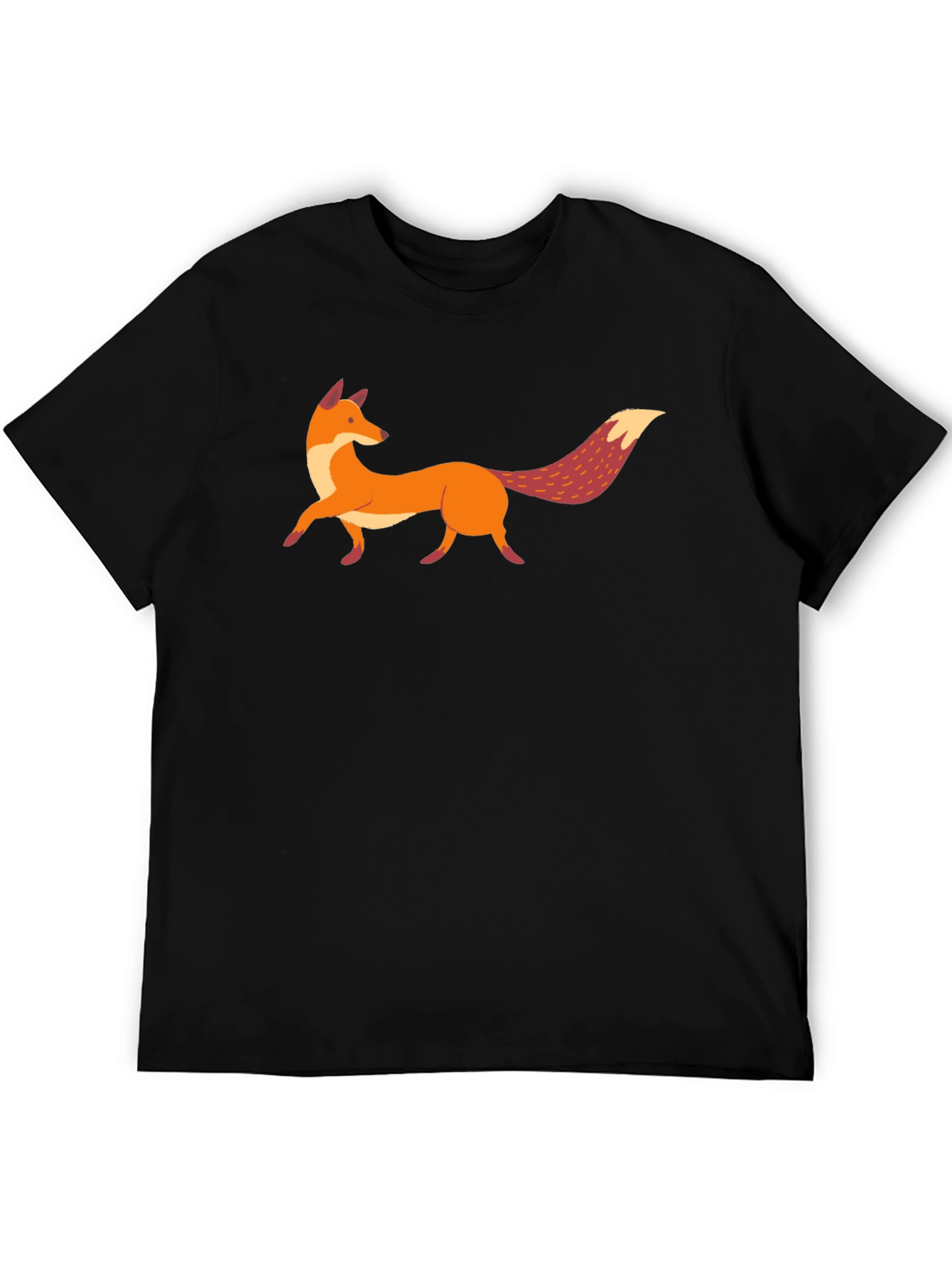 Fox Graphic Print Black T-Shirt