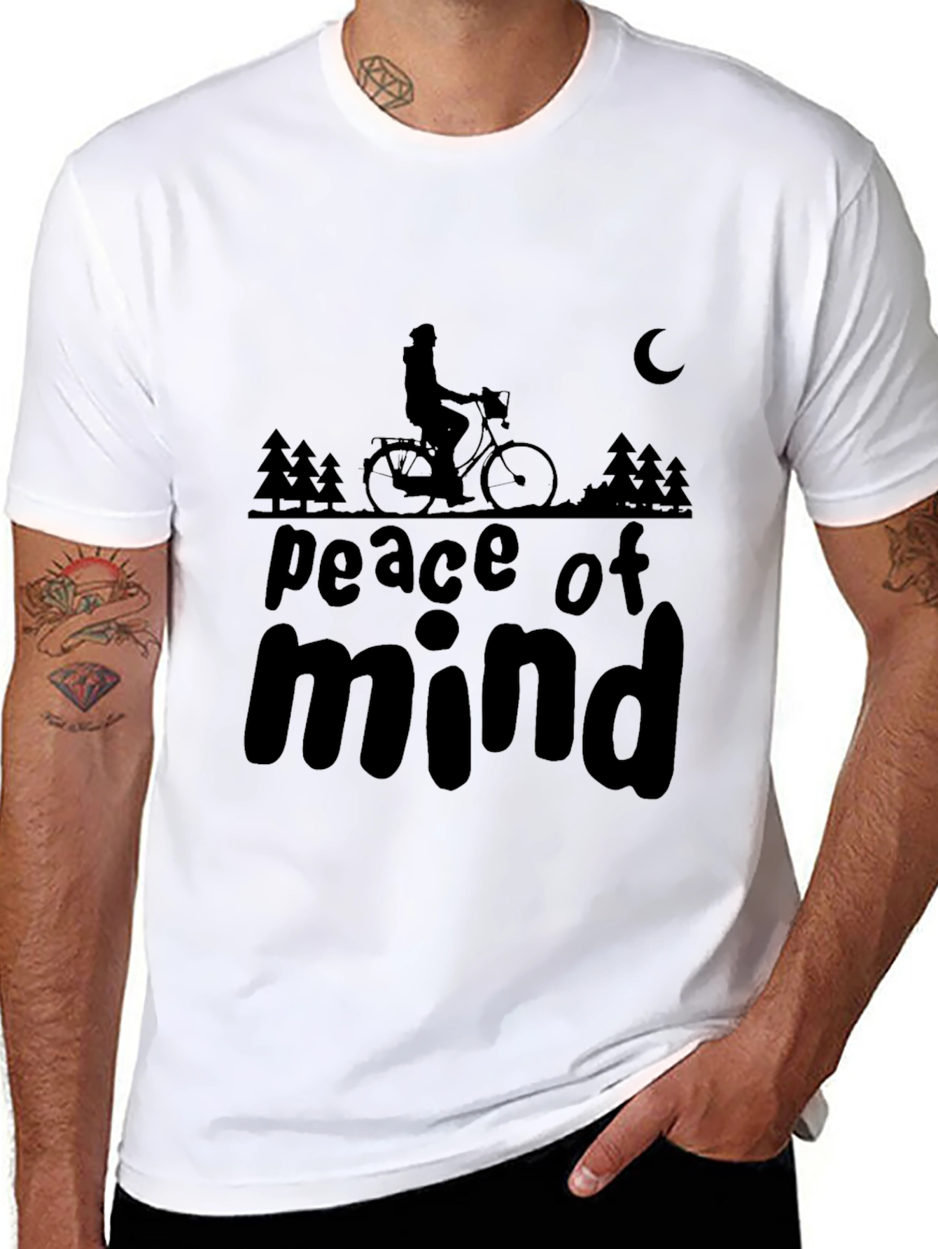 Peace of Mind Black Graphic T-Shirt