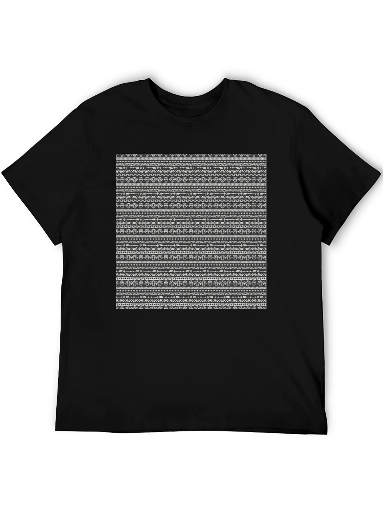 Black Patterned T-Shirt - Stylish Casual Wear