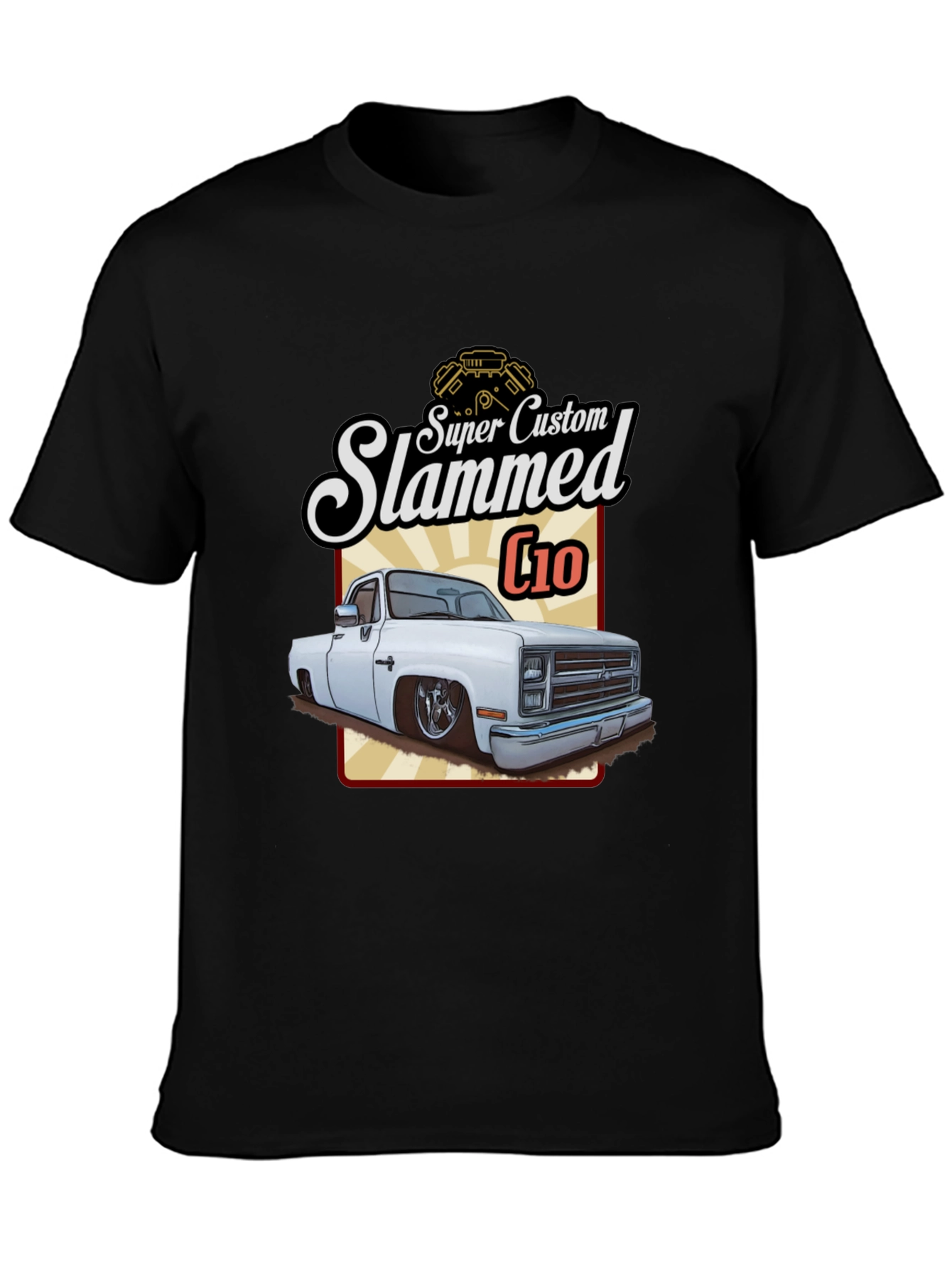 Slammed C10 T-Shirt - Custom Truck Design