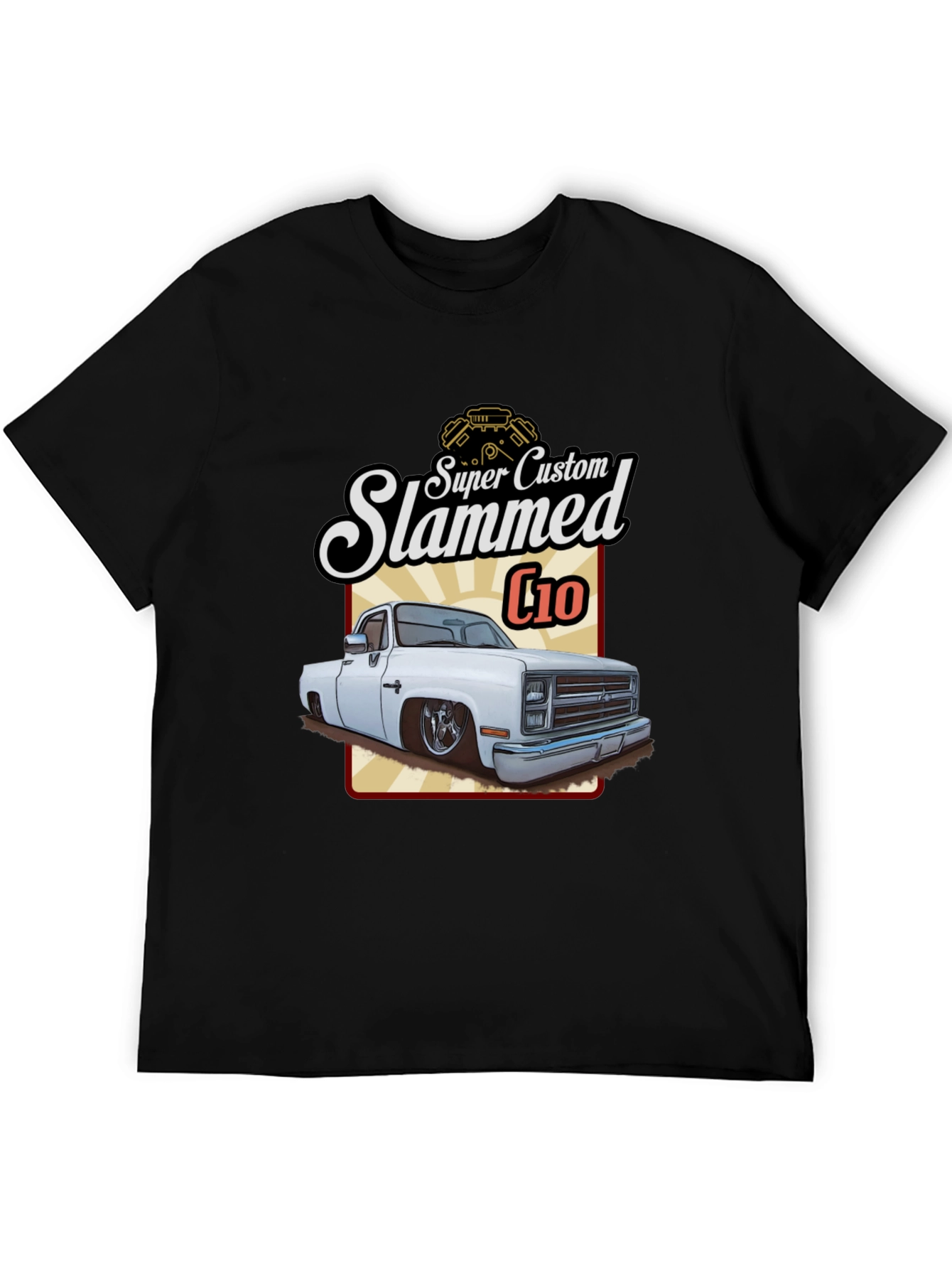 Slammed C10 T-Shirt - Custom Truck Design