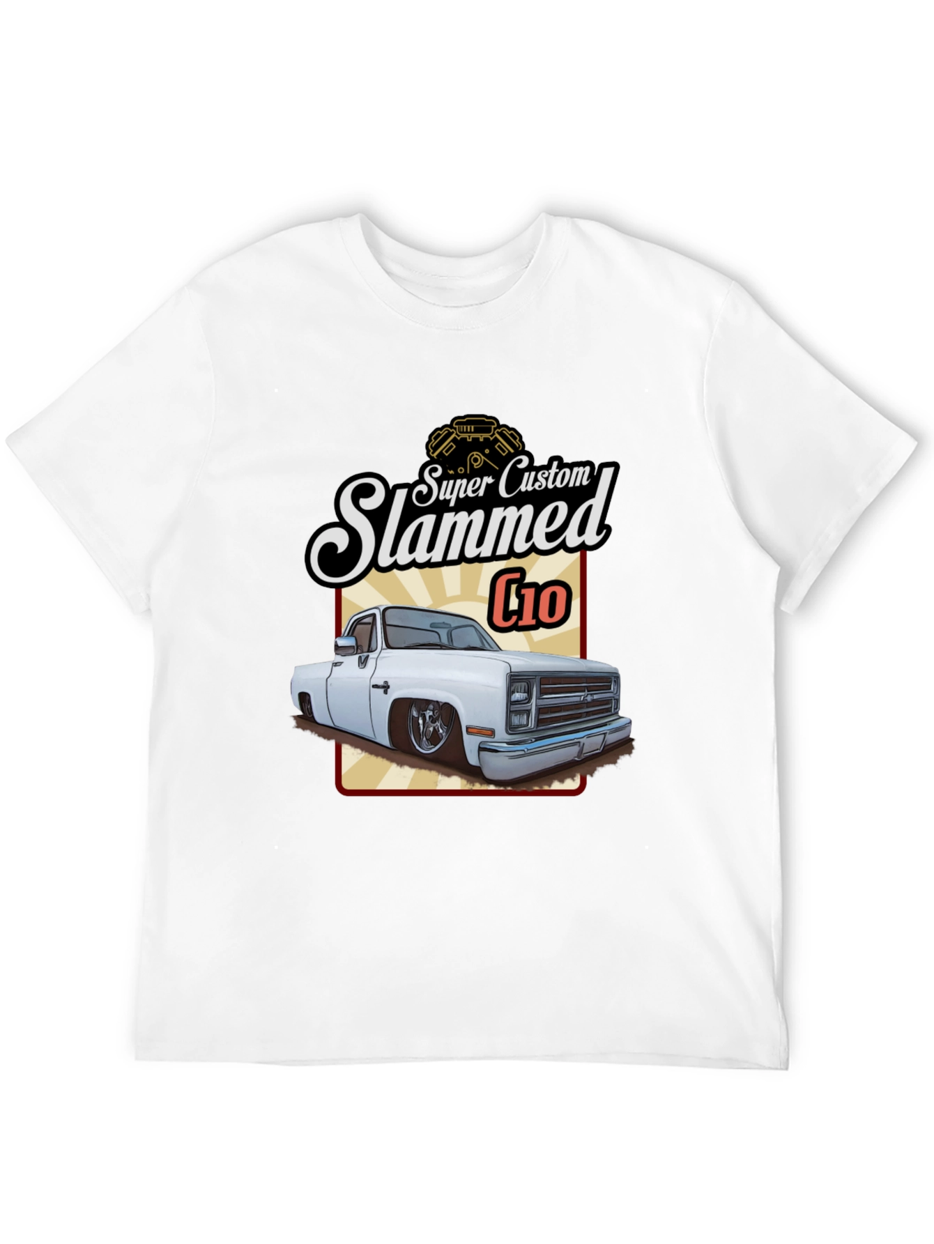 Slammed C10 T-Shirt - Custom Truck Design