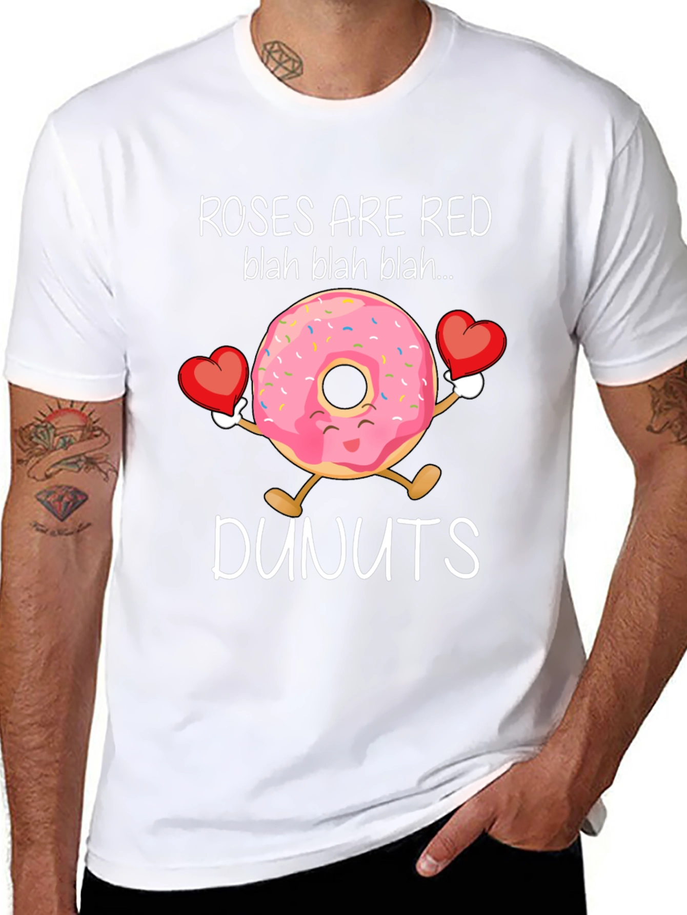 Roses Are Red Dunuts T-Shirt Valentines Day Gift