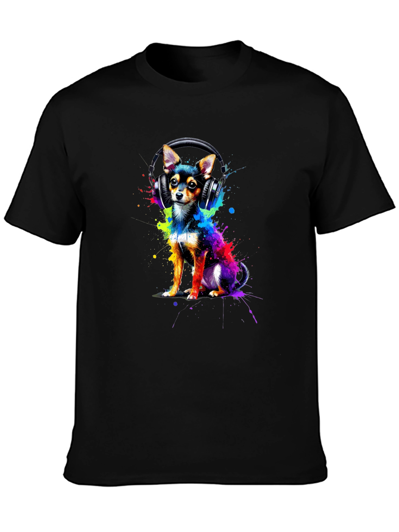 Dog with Headphones Graphic Tee