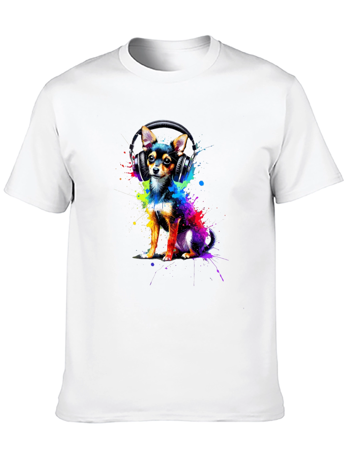Dog with Headphones Graphic Tee