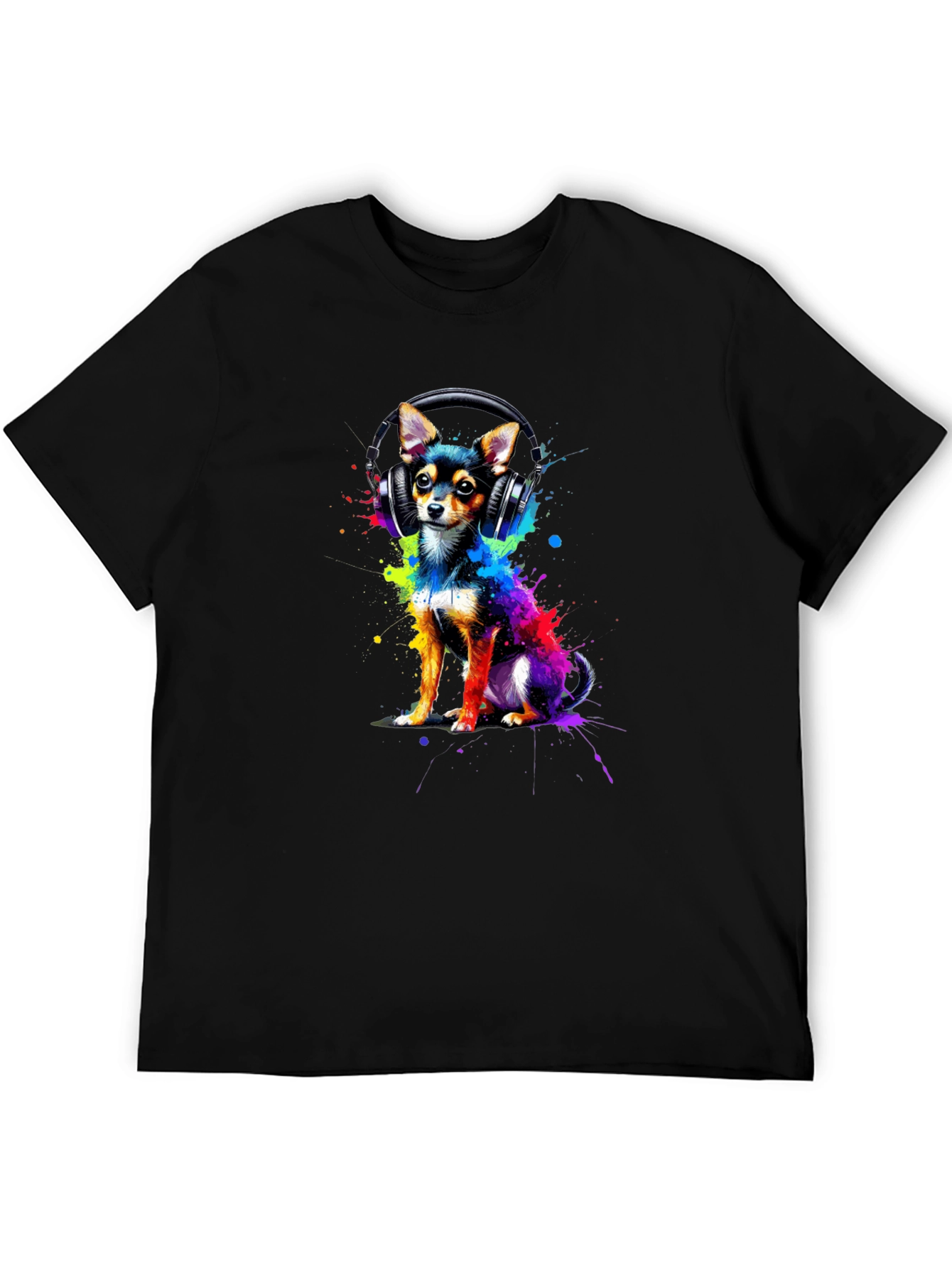 Dog with Headphones Graphic Tee