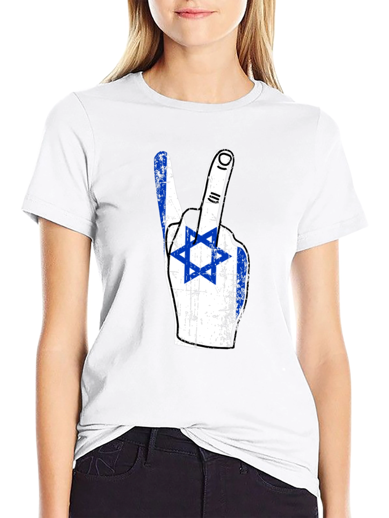 Israel Flag Peace Sign T-Shirt