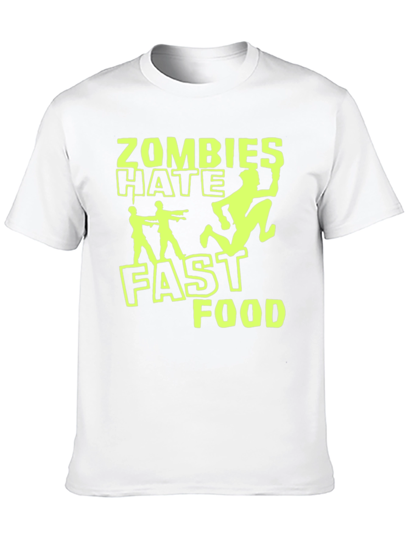 Zombies Hate Fast Food Graphic T-Shirt - Black