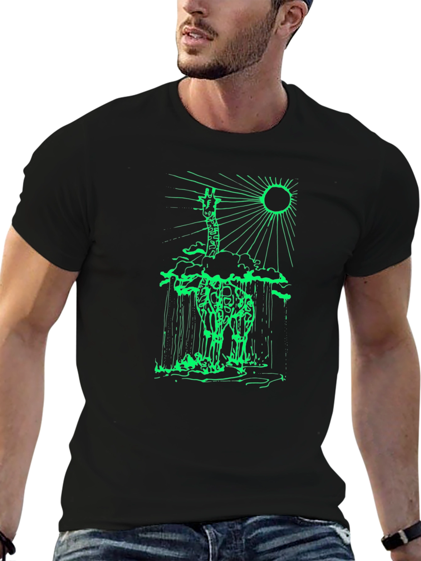 Giraffe Silhouette Graphic Tee