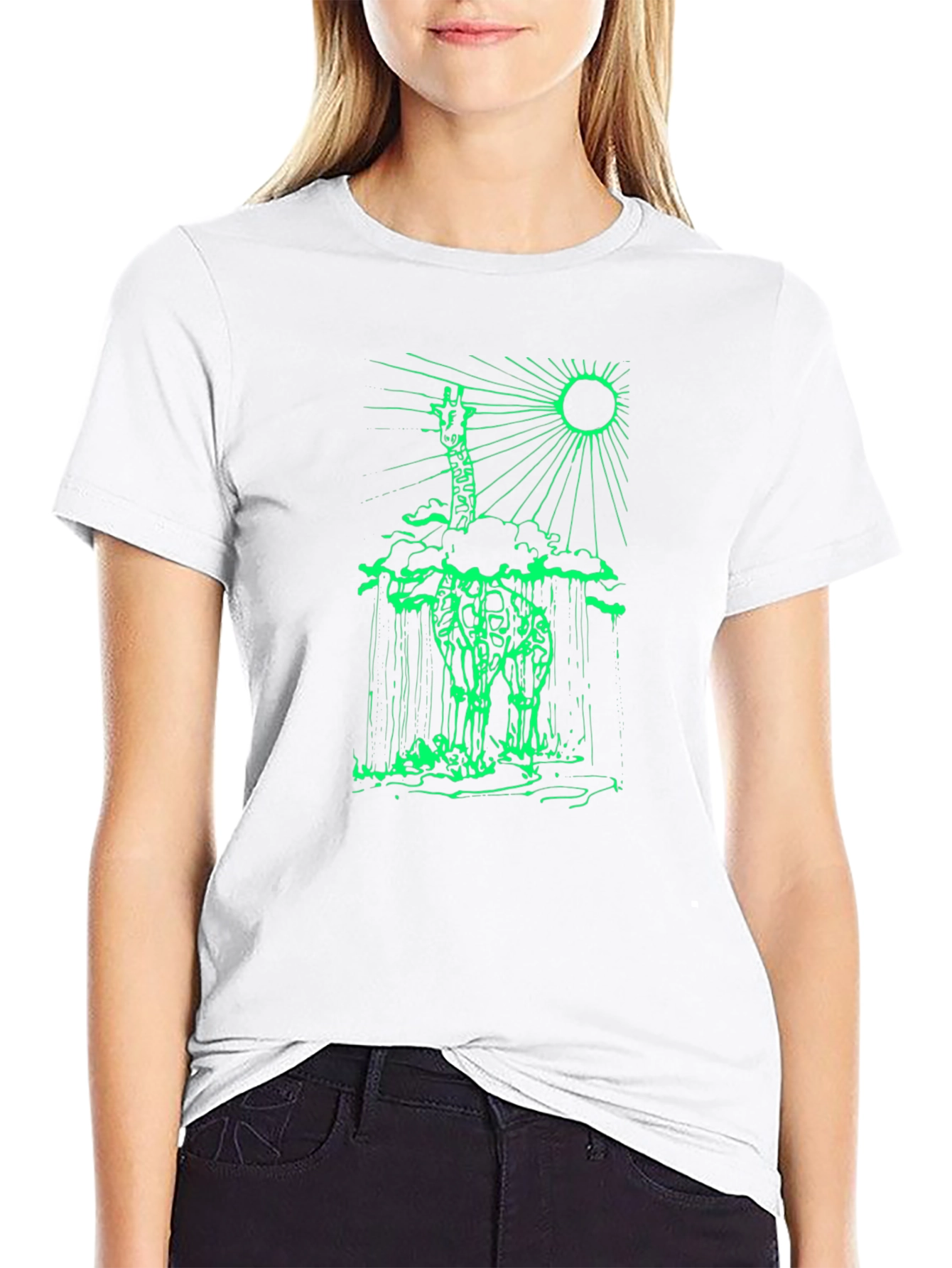 Giraffe Silhouette Graphic Tee