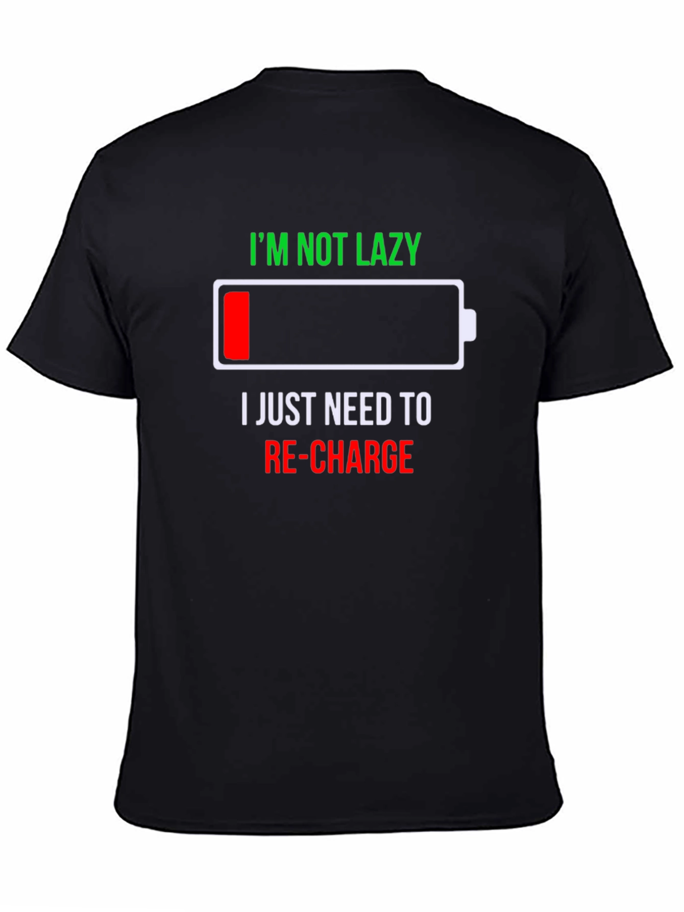 Recharge Low Battery Graphic Mens T-Shirt