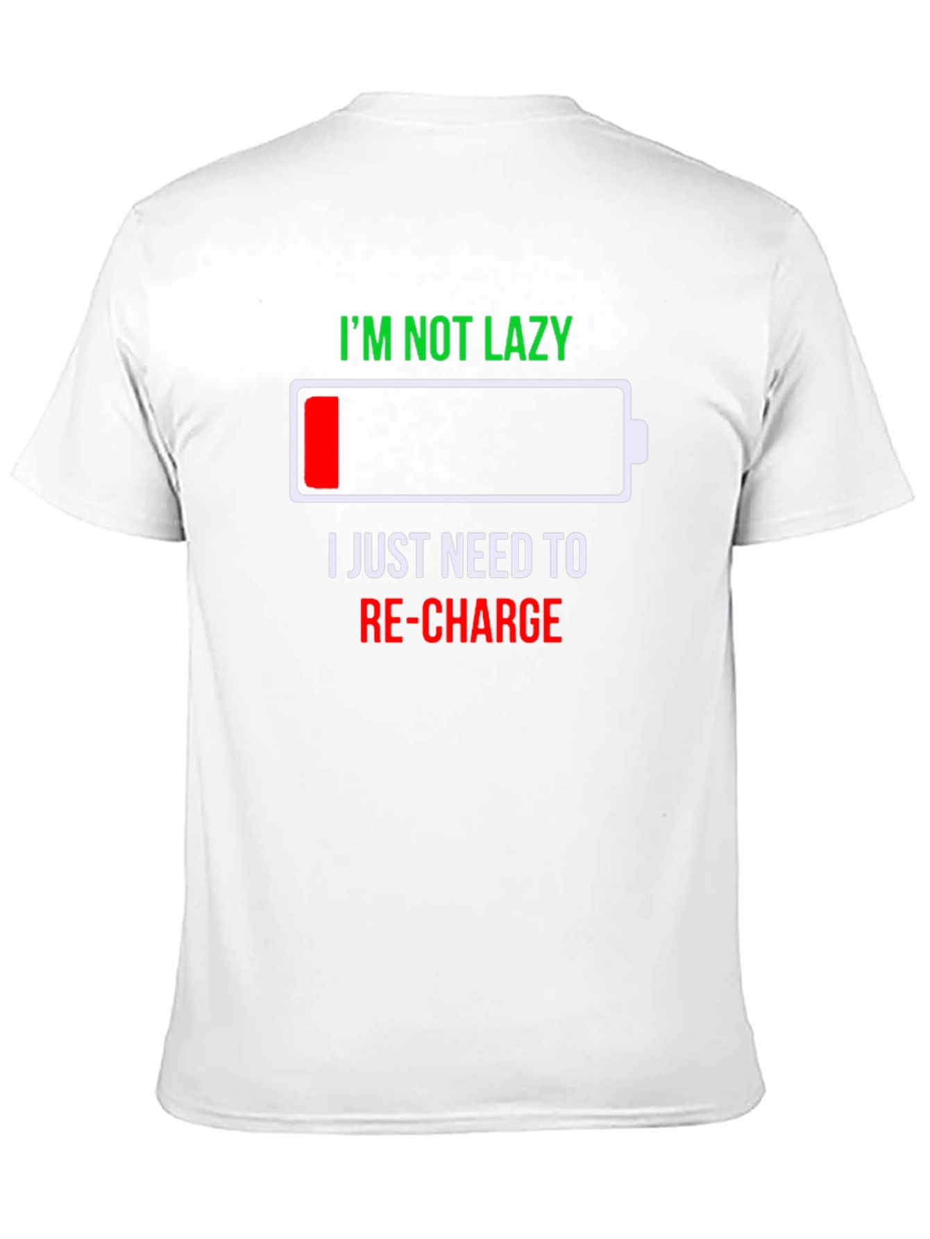Recharge Low Battery Graphic Mens T-Shirt