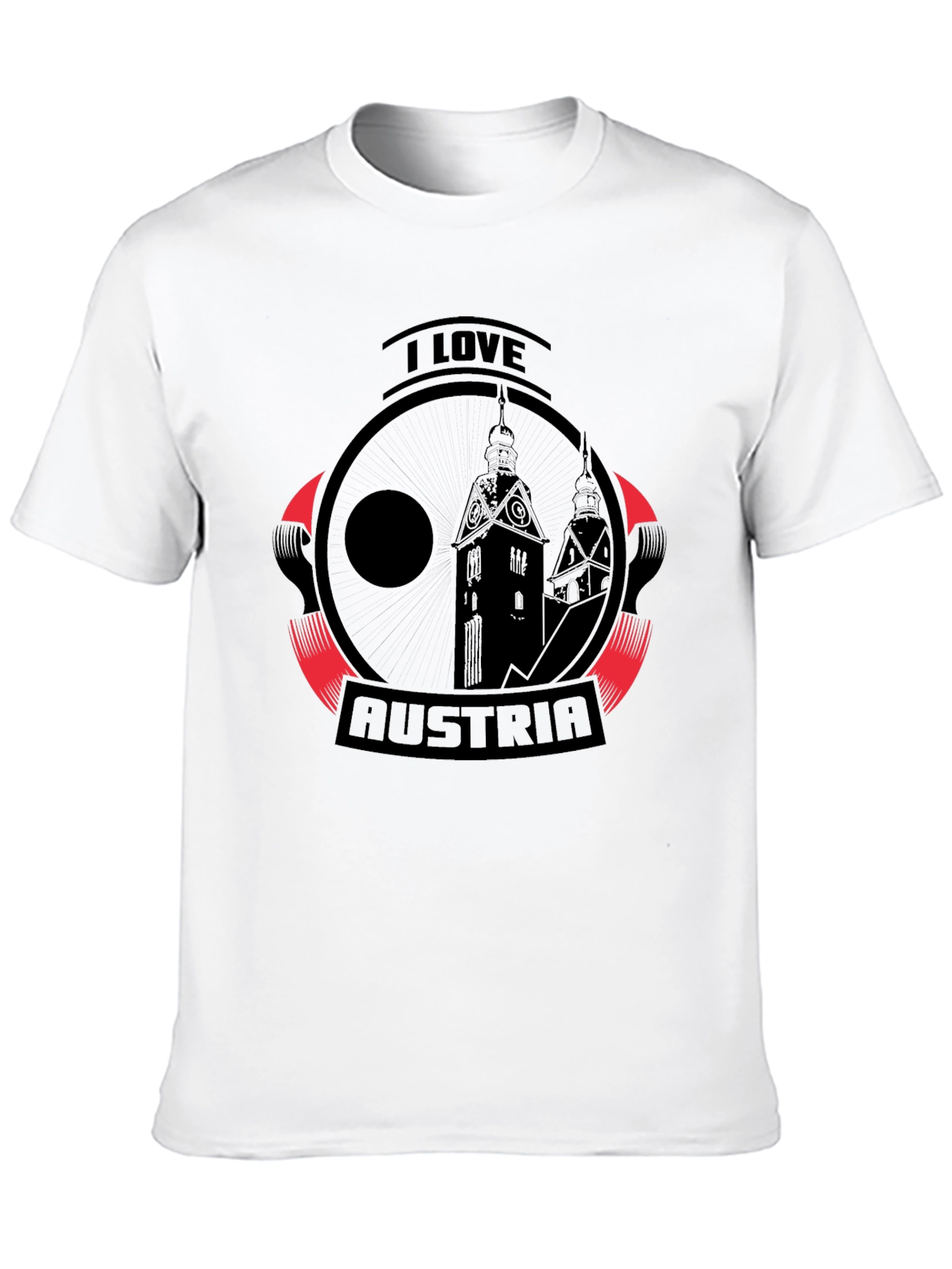 I Love Austria Graphic T-Shirt - Black