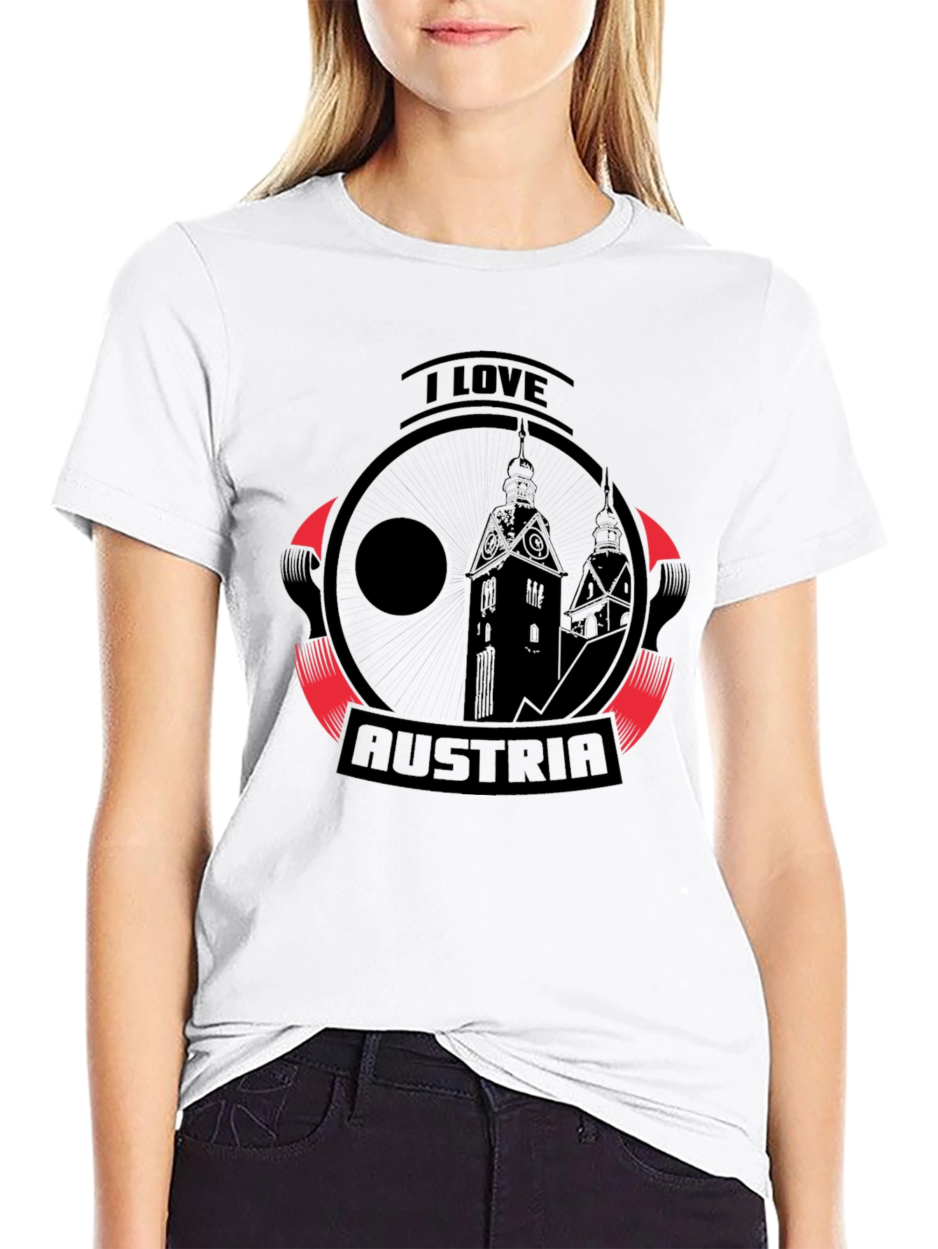 I Love Austria Graphic T-Shirt - Black