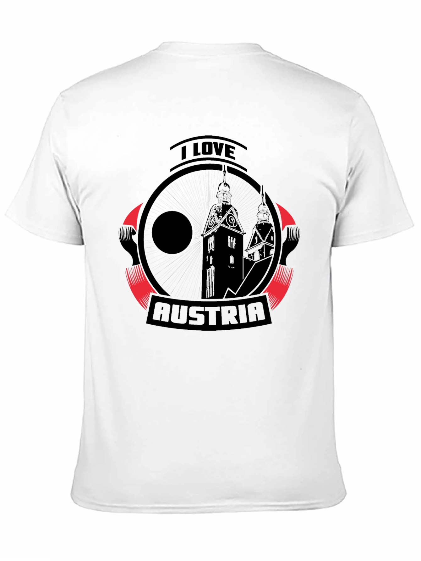 I Love Austria Graphic T-Shirt - Black