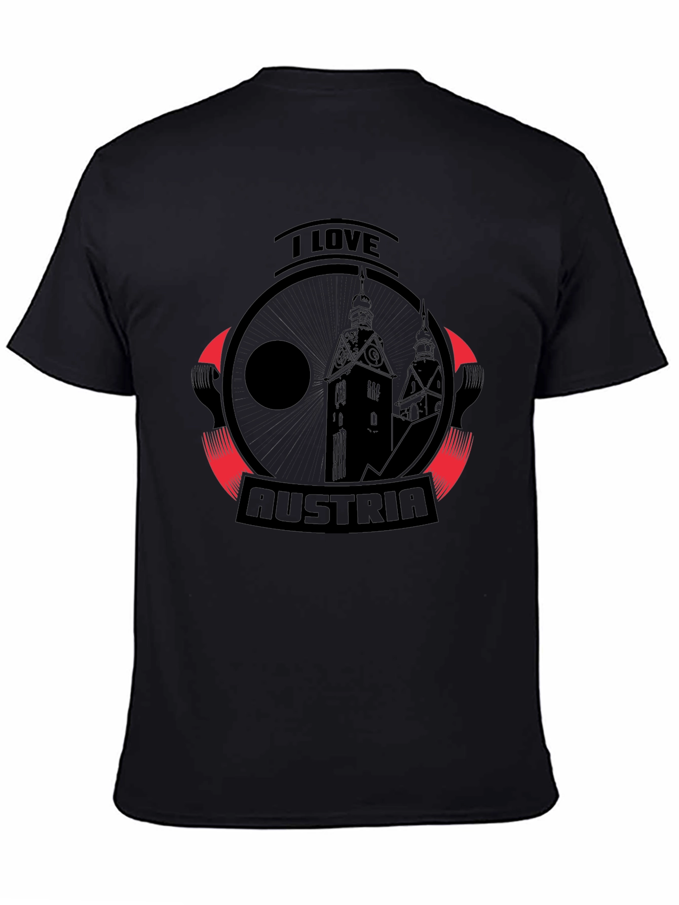 I Love Austria Graphic T-Shirt - Black
