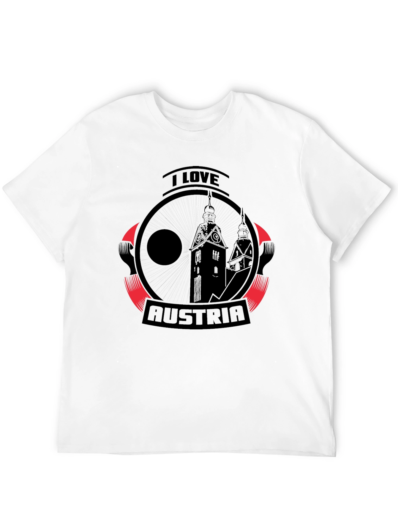 I Love Austria Graphic T-Shirt - Black