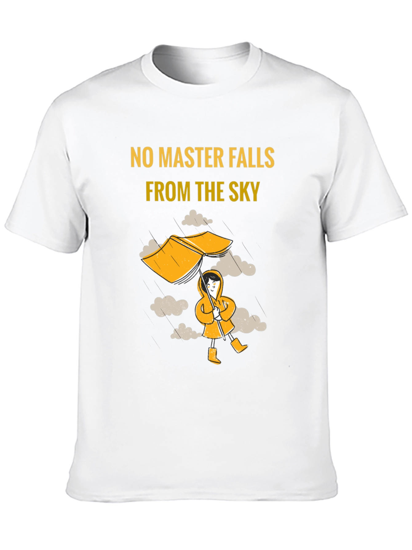 Humorous No Master Falls Graphic T-Shirt