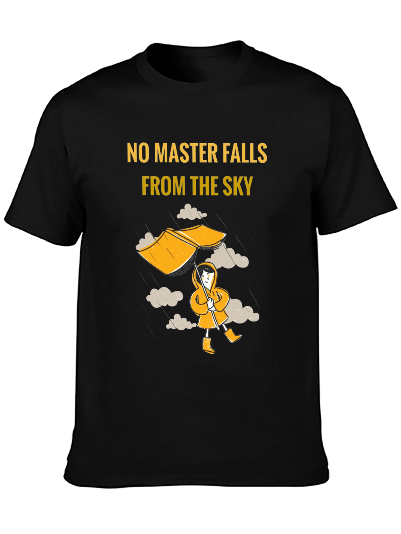 Humorous No Master Falls Graphic T-Shirt