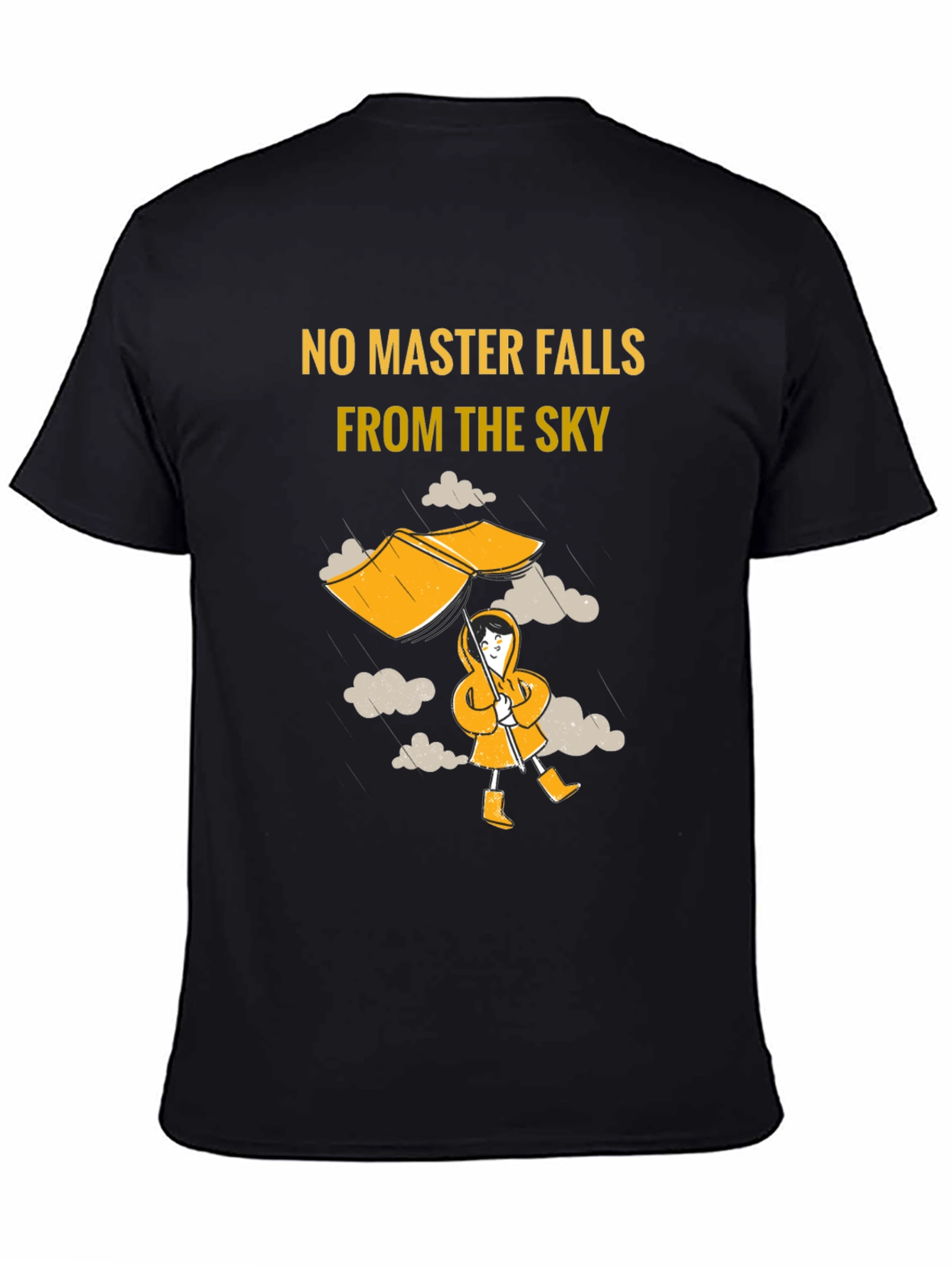 Humorous No Master Falls Graphic T-Shirt