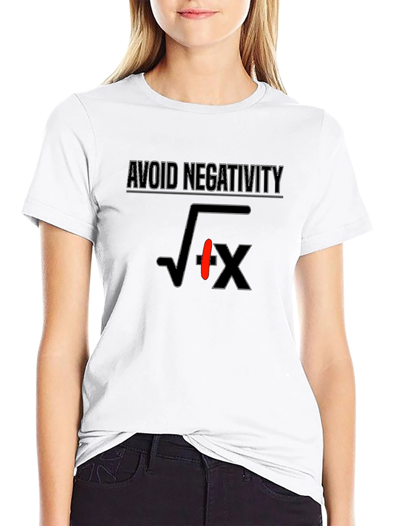 Avoid Negativity Funny Math Pun T-Shirt