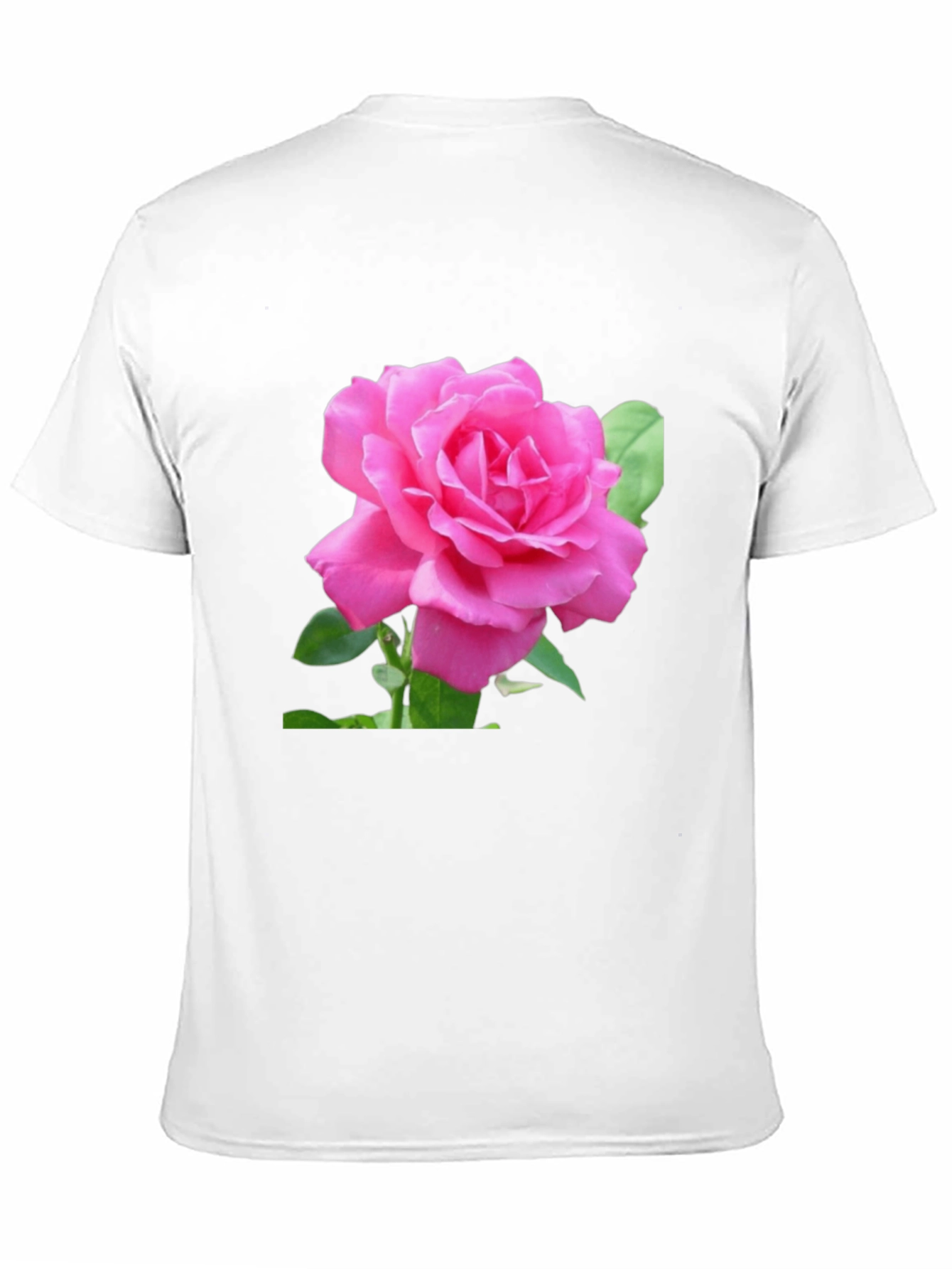Pink Rose Graphic Black T-Shirt