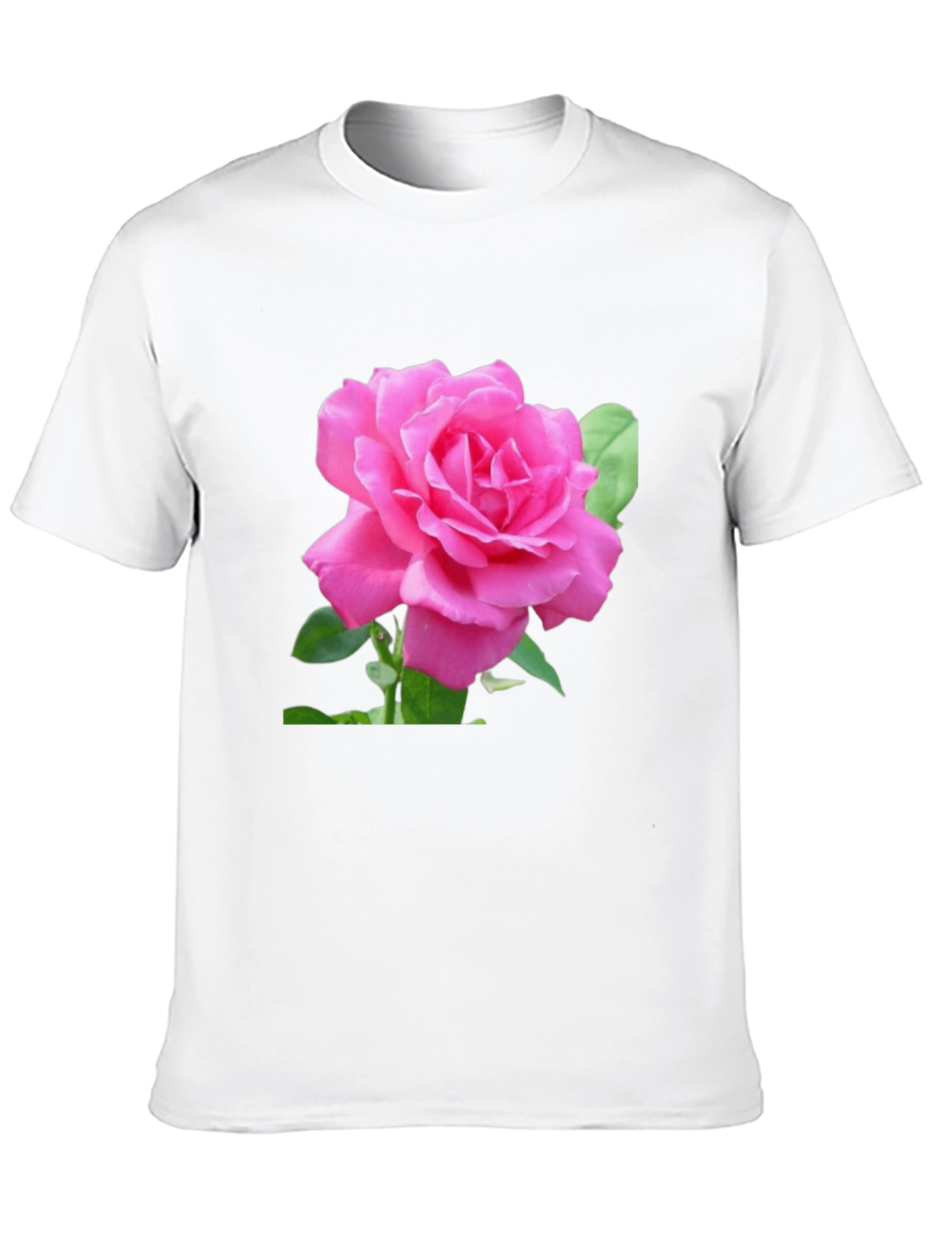 Pink Rose Graphic Black T-Shirt