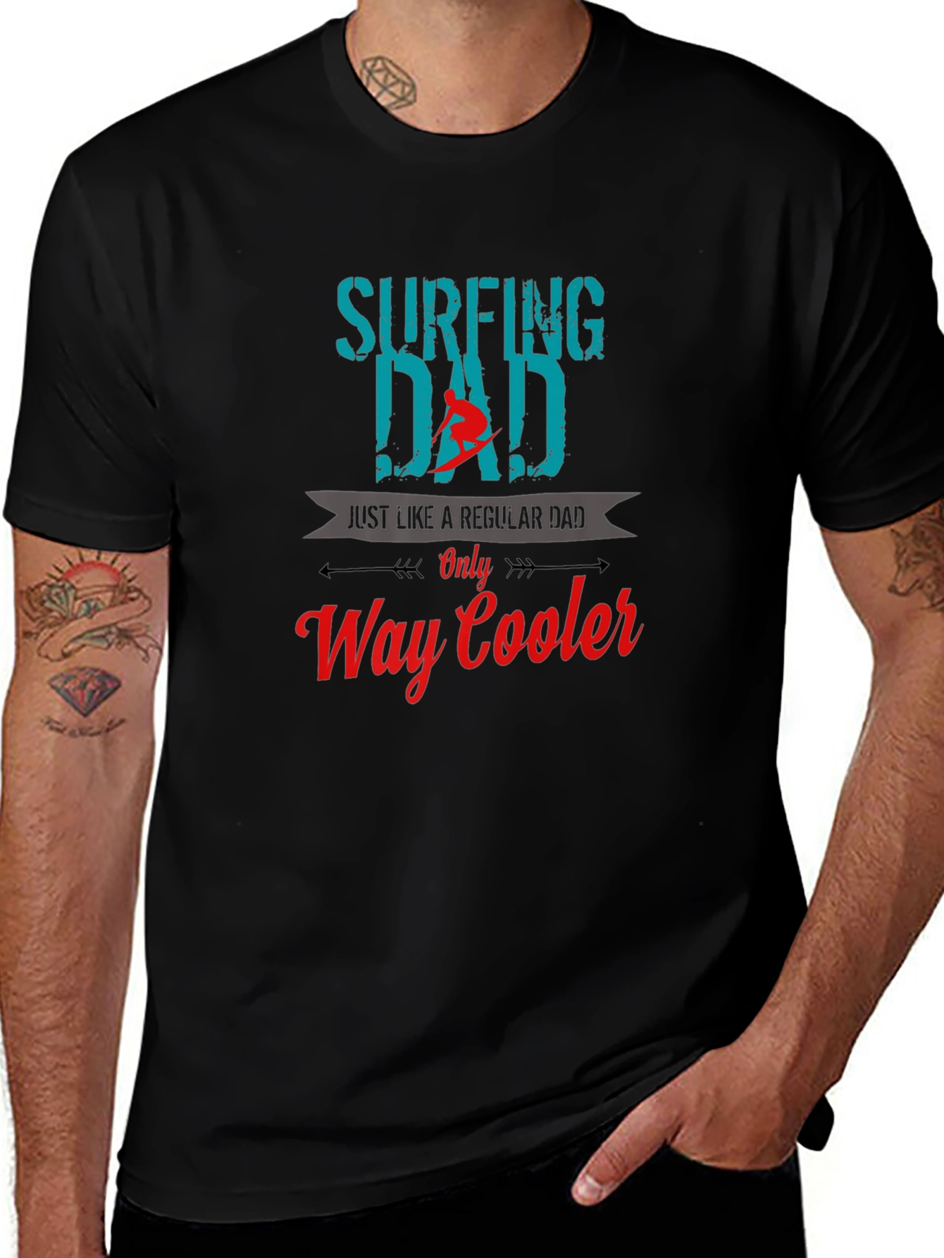 Surfing Dad T-Shirt - Cool Dad Graphic Tee