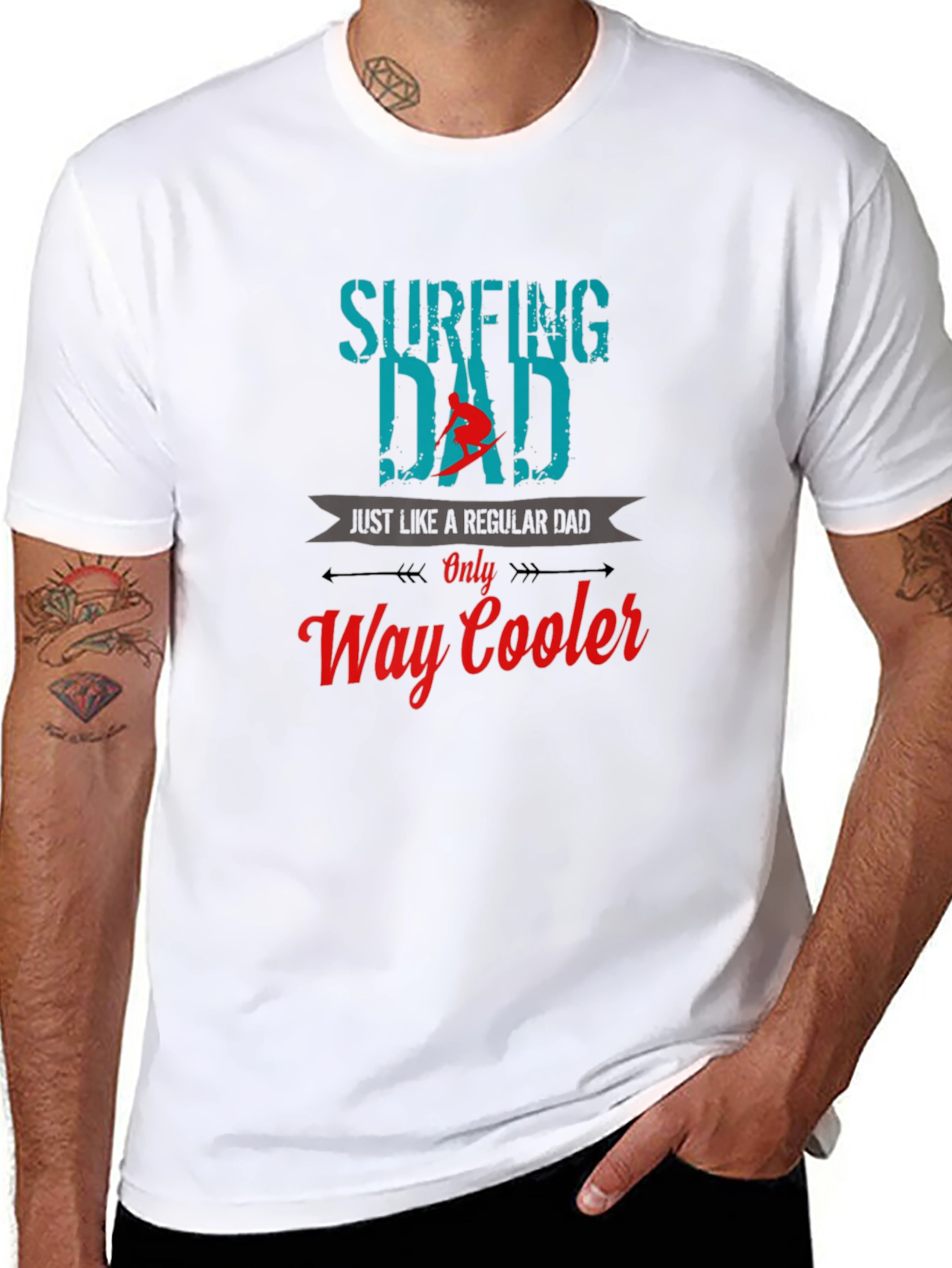 Surfing Dad T-Shirt - Cool Dad Graphic Tee